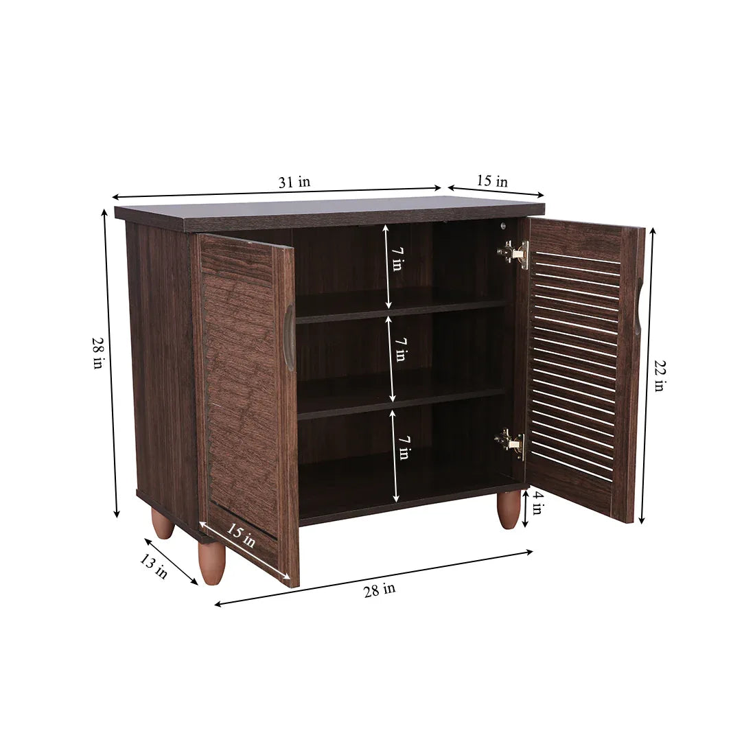 Riveria Engineered Wood Shoe Rack in Wenge Colour - HomeTown