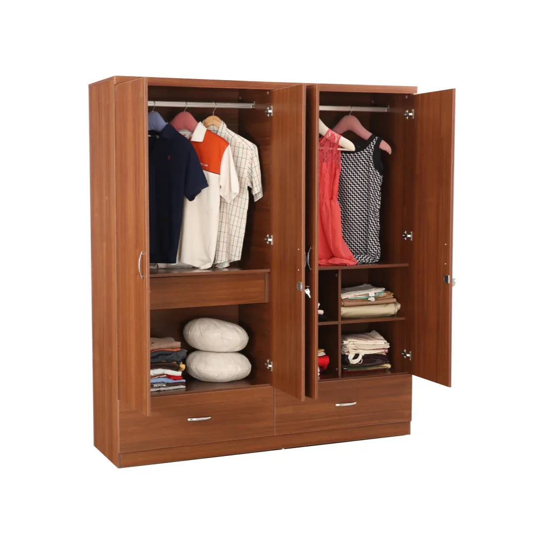 Ultima 4 door wardrobe in Walnut Finish - HomeTown