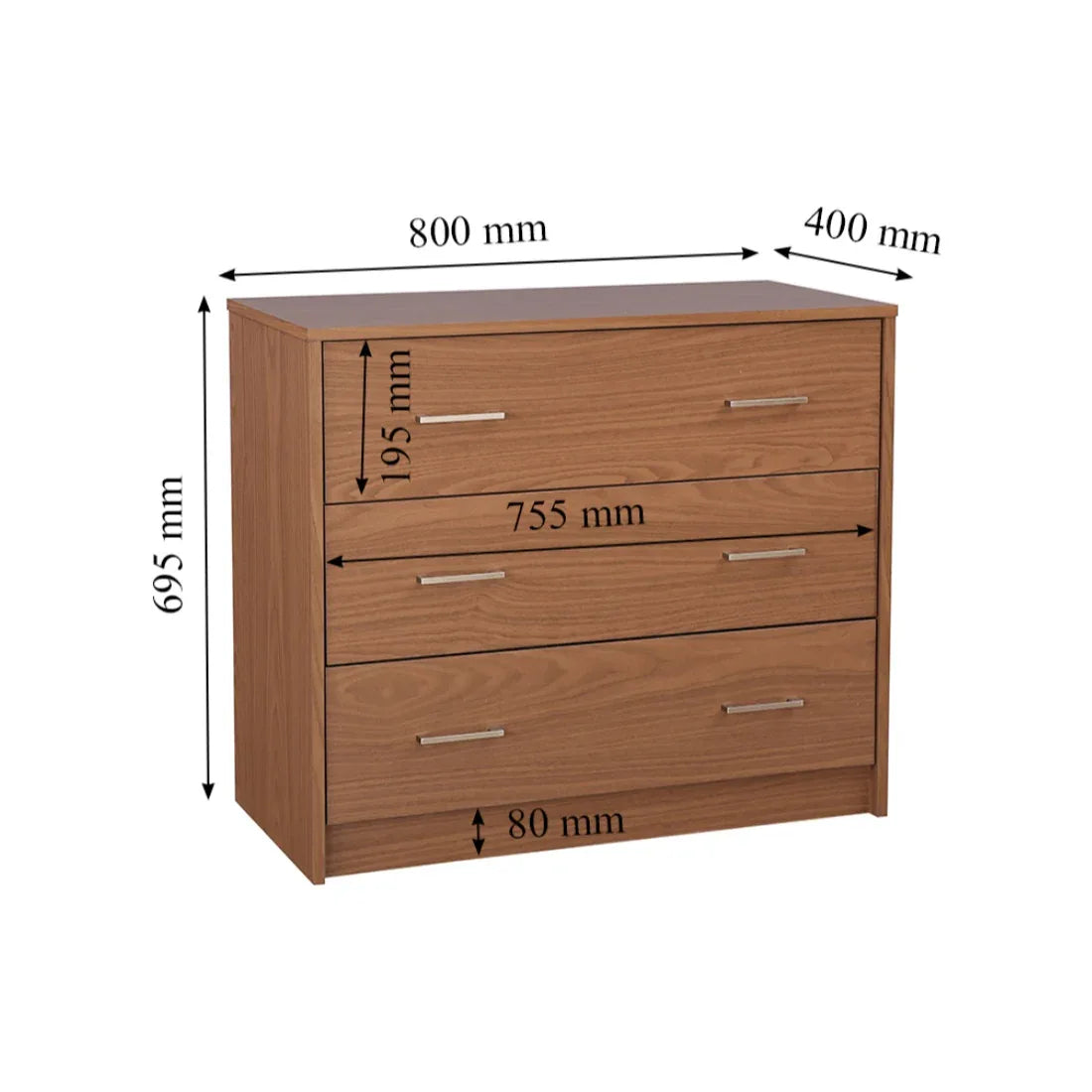 Atlas Engineered Wood Chest of Drawers in Walnut Colour - HomeTown