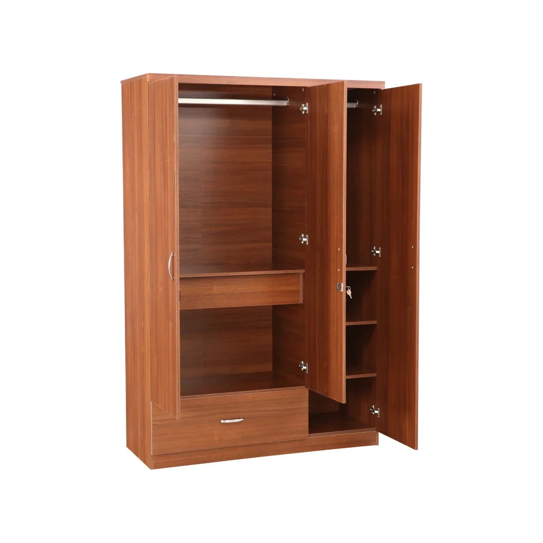 Ultima 3 door wardrobe in Walnut Finish - HomeTown