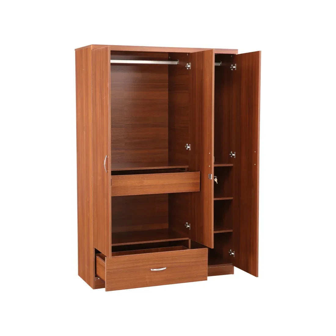 Ultima 3 door wardrobe in Walnut Finish - HomeTown