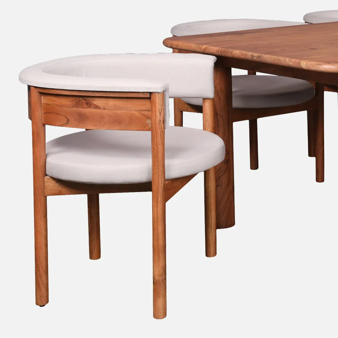 Haruki Acacia Wood Six Seater Dining Set in Teak Colour - HomeTown