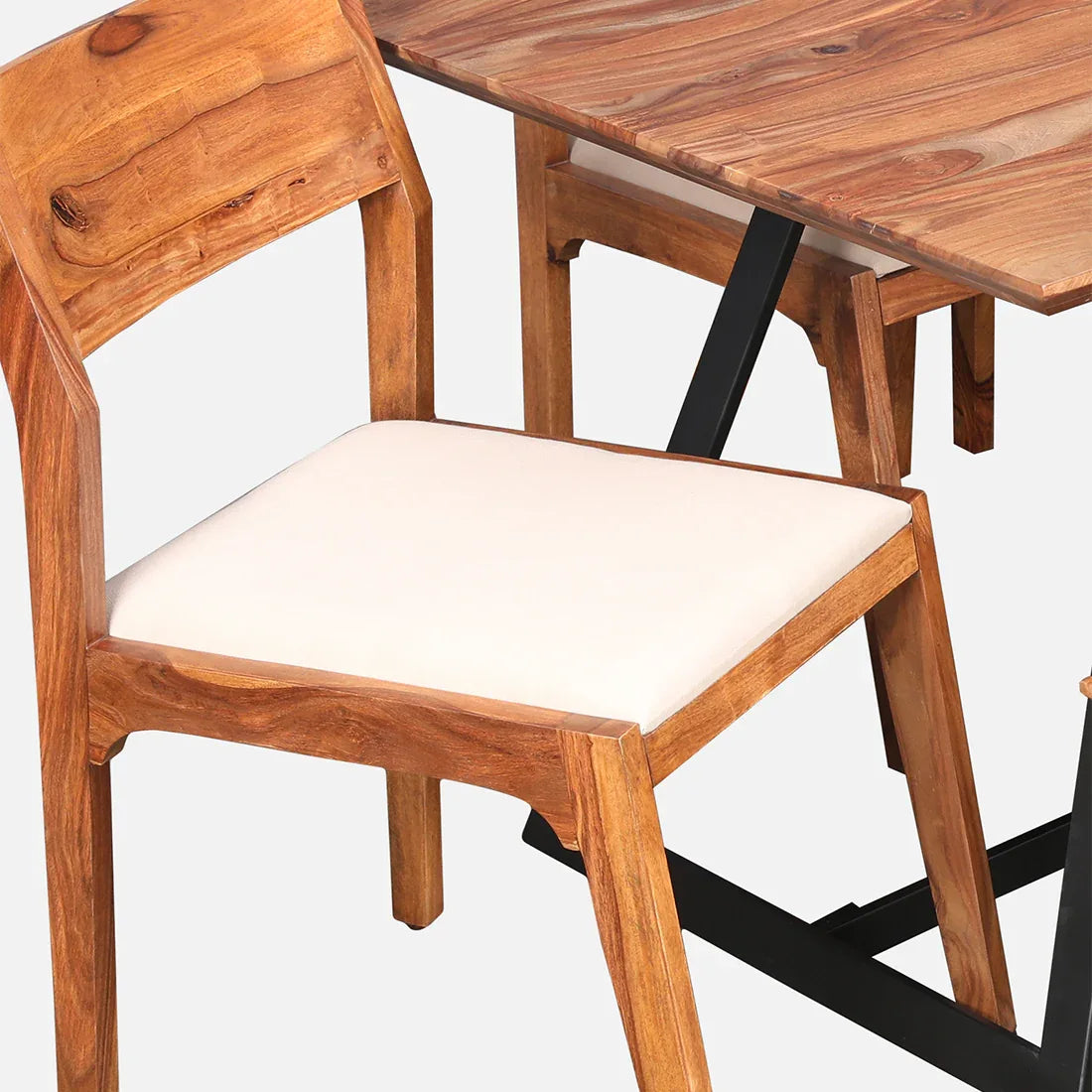 Axel Solidwood Six Seater Dining Set With Bench in Natural Sheesham Colour - HomeTown