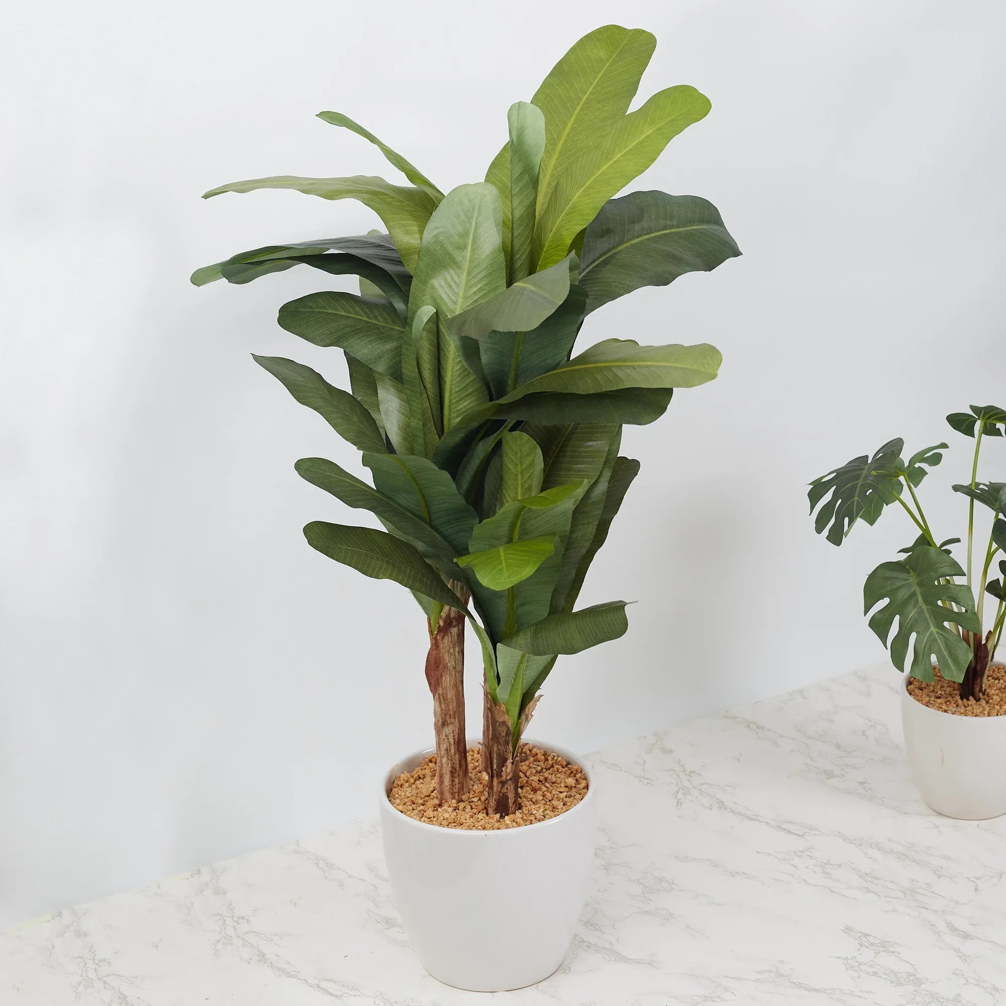 Ilana Faux Banana Ceramic Potted Plant 76 Cm in Green Colour - HomeTown
