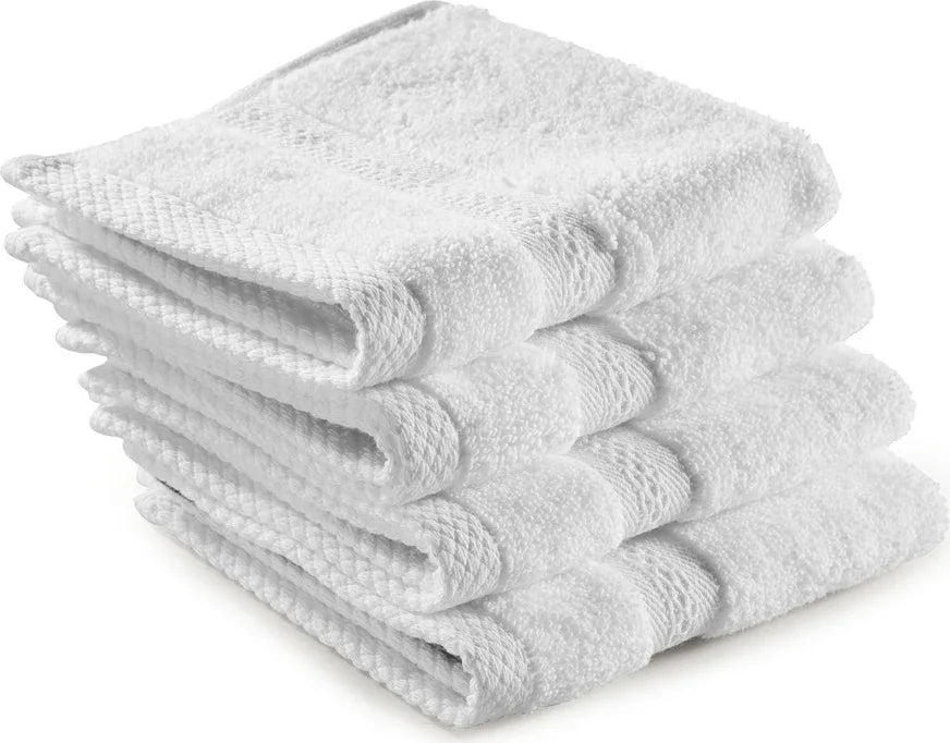 Paradiso Cotton Set Of 4 Face Towel 30X30 Cm 500 Gsm in White Colour - HomeTown