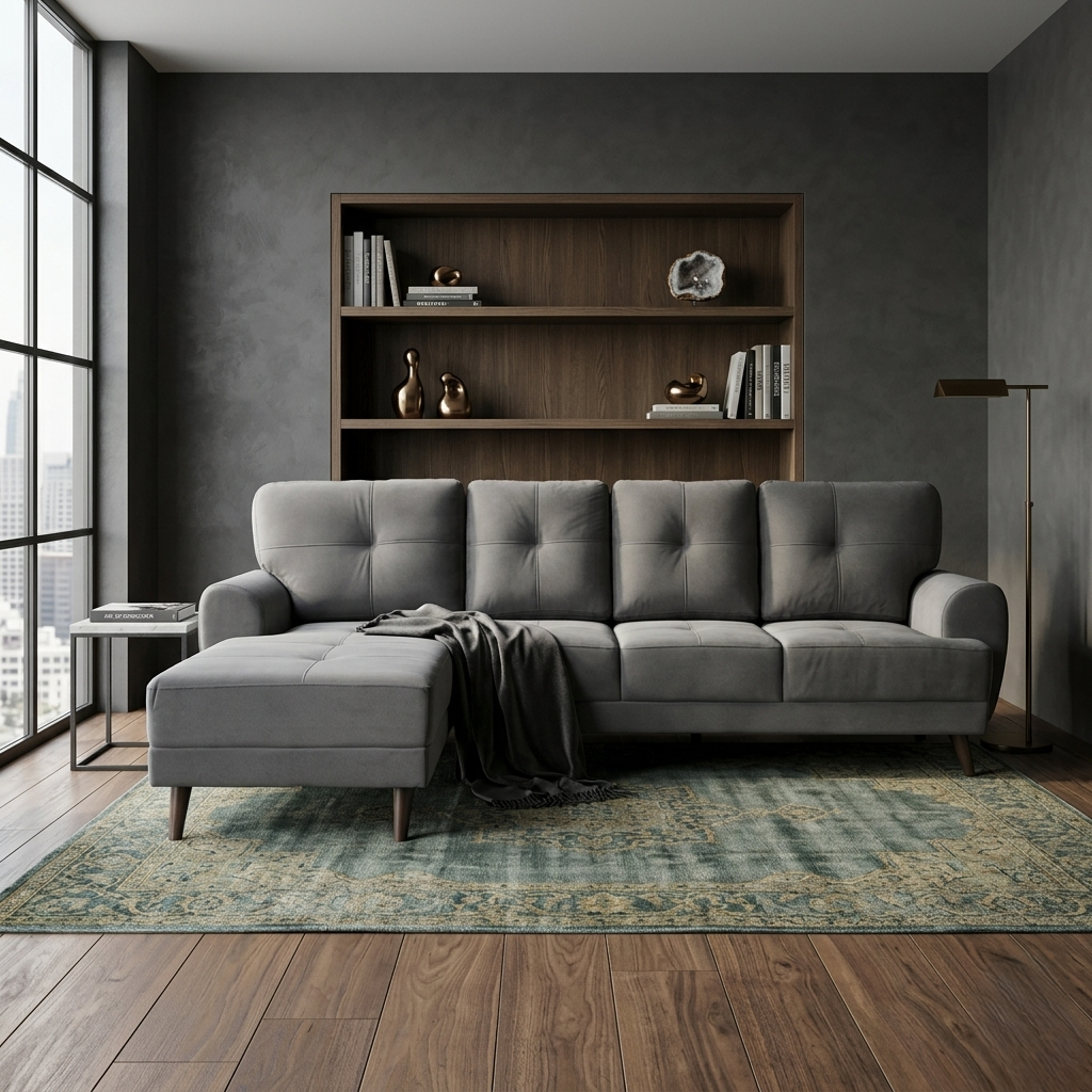 RIGA LYRA FAB LOUNGER LARGE D GREY RH