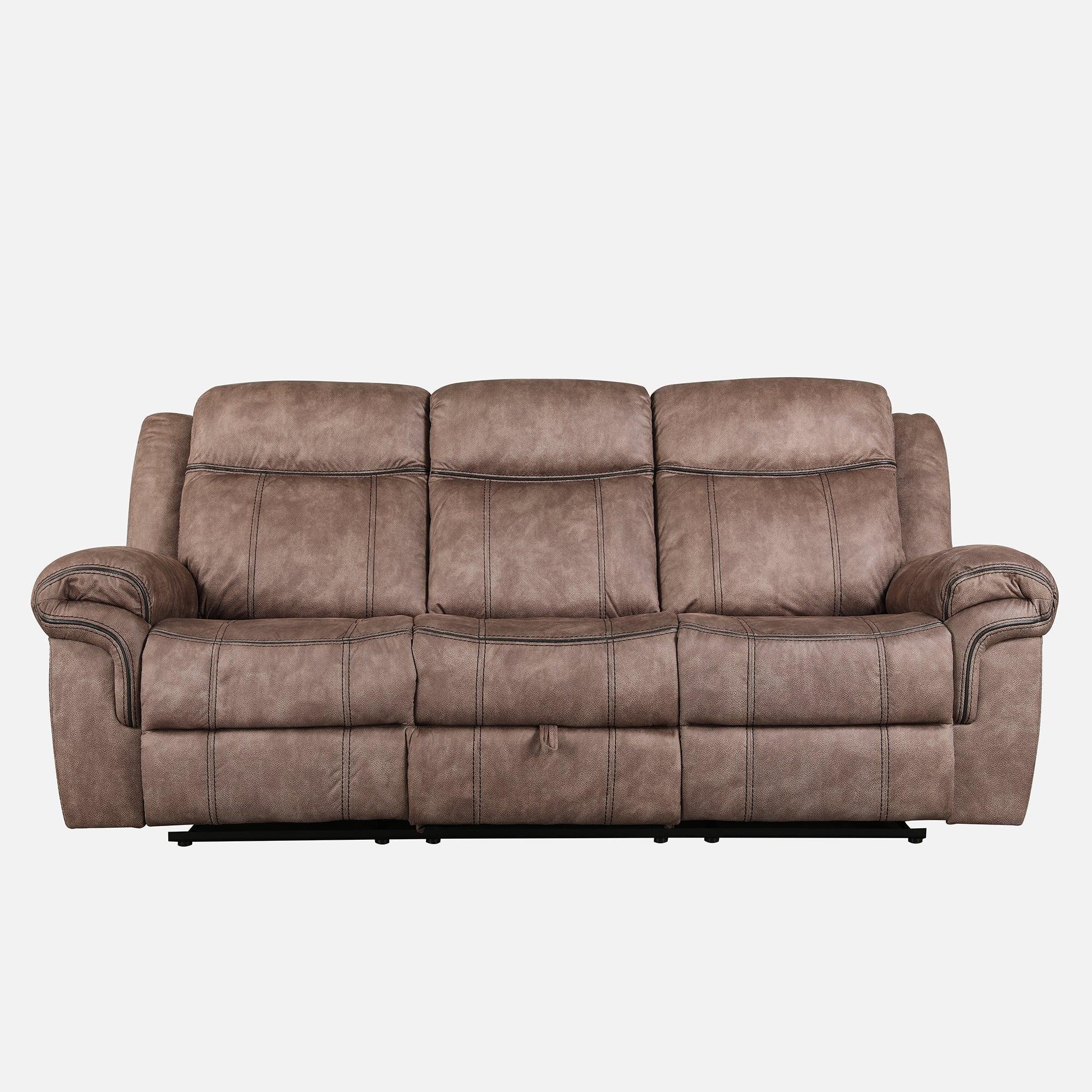 Enfield Fabric Rocker Recliner Sofa in Brown Colour
