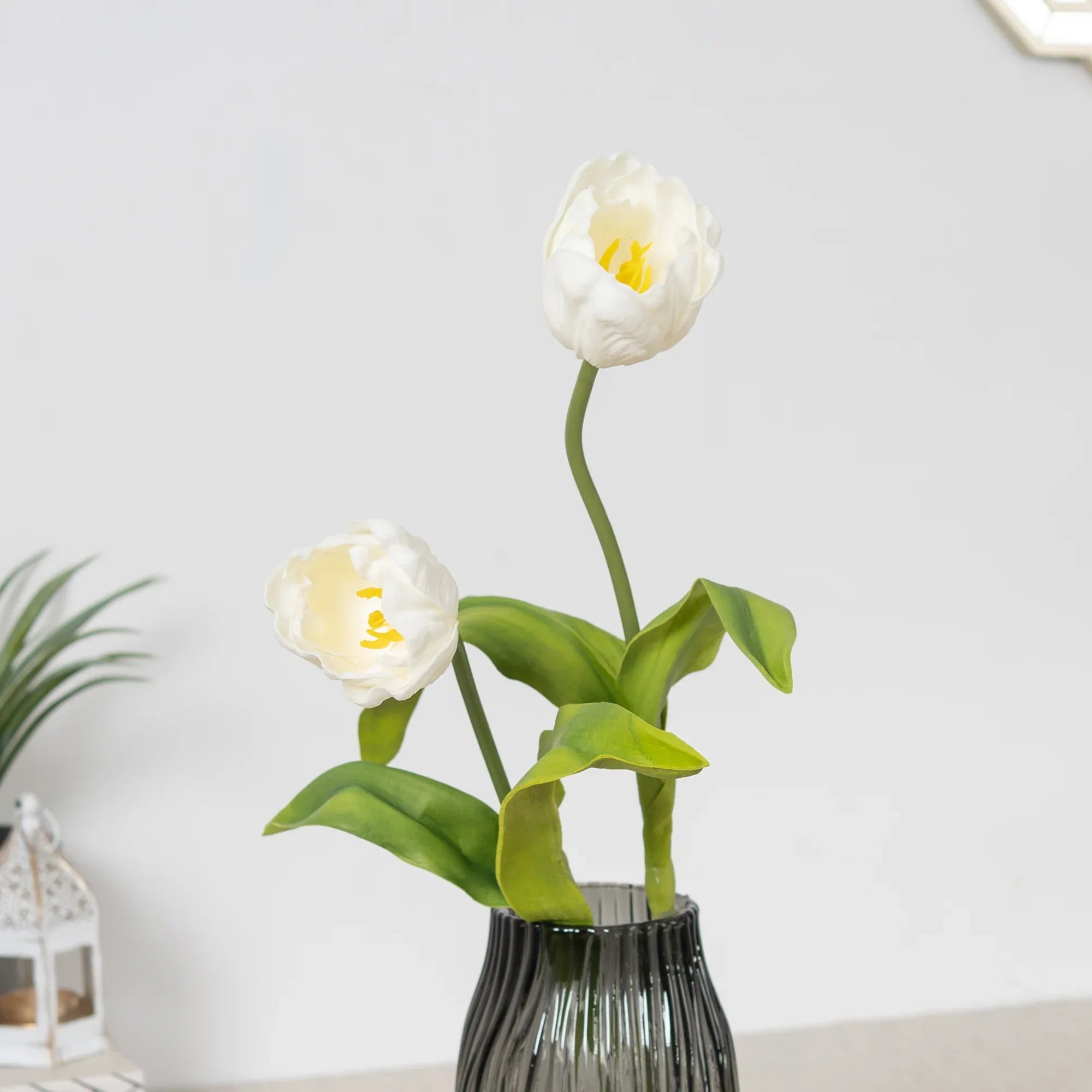 Elora White Tulip Faux Flower 52 Cm in White Colour - HomeTown