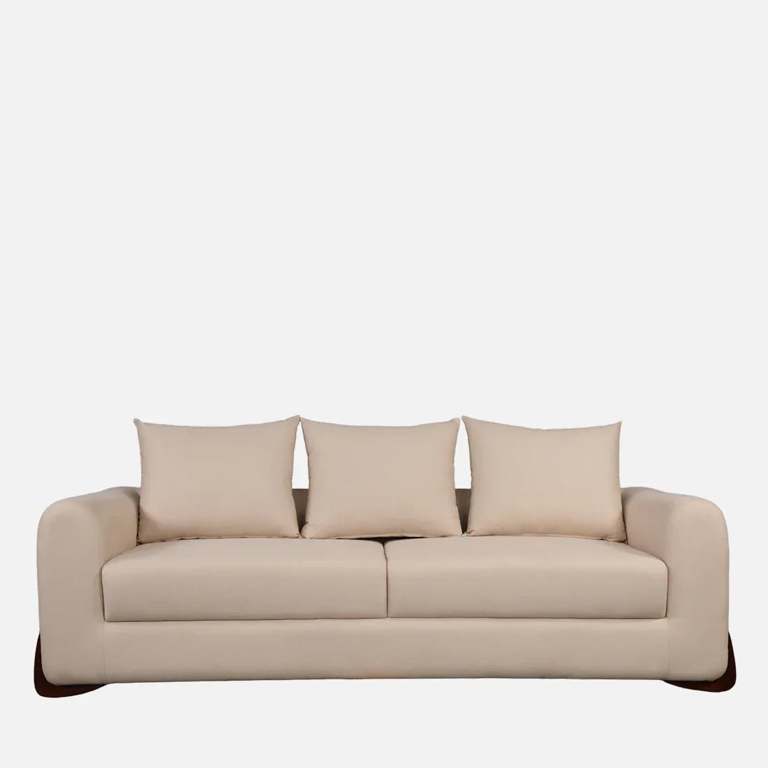 Bodhi Fabric Three Seater Sofa in Beige Colour - HomeTown