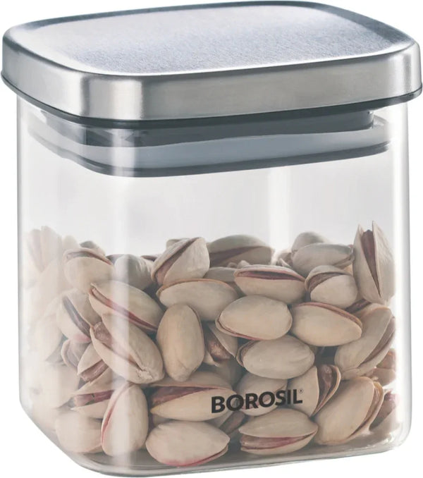 Borosil Classic Square Jar 600 Ml dimensions
