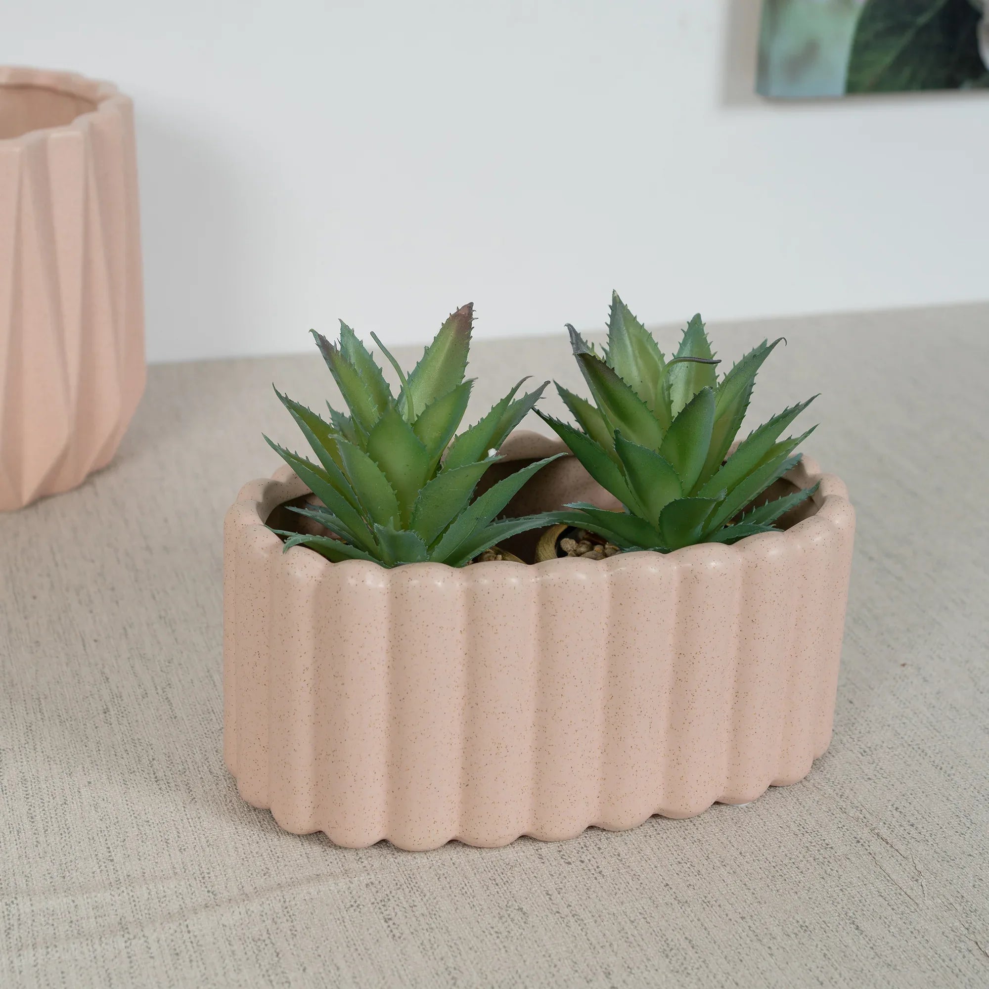 Silk Route Ceramic Planter 10Cm in Pink Colour - HomeTown