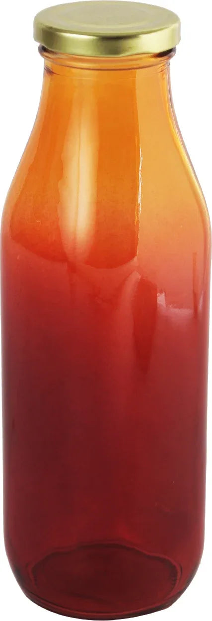 Coloured Glass Bottle in Red Colour - HomeTown