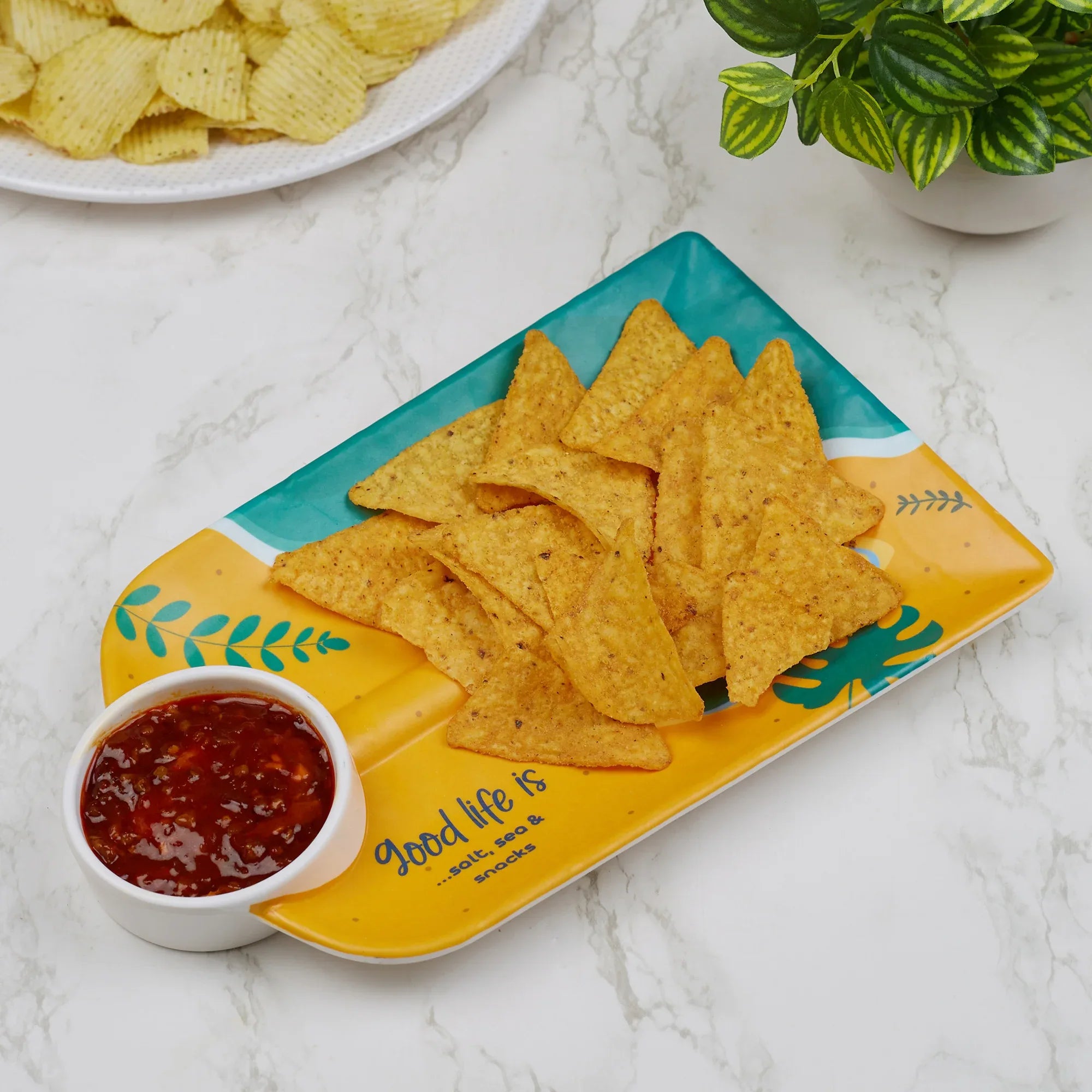 Good Life Melamine Serving Platter with Dip Bowl in Multi Colour - HomeTown