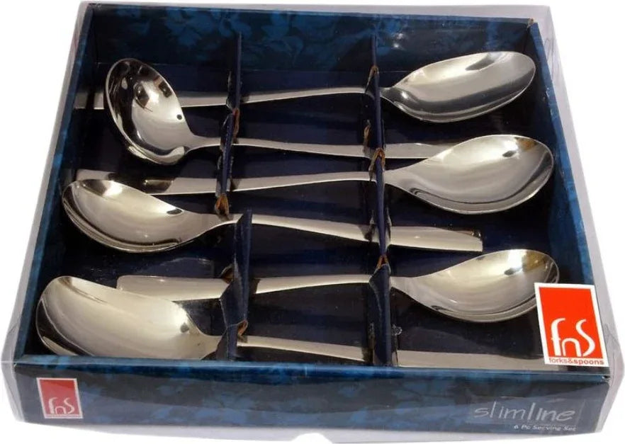 Slimline Stainless steel Serving Set Of 6 Pcs in Silver Colour - HomeTown