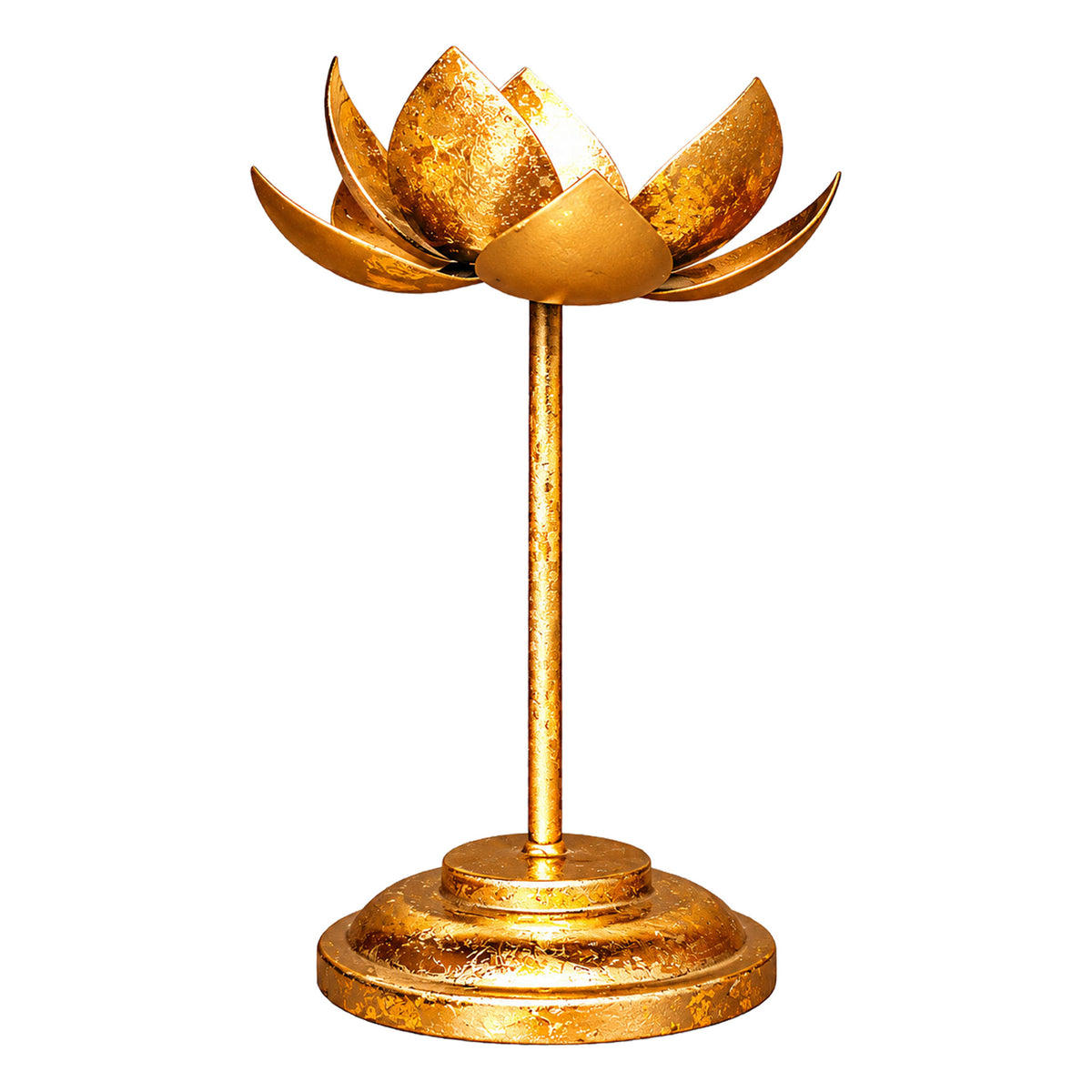 CGI Luxe Utsav Single Lotus Stand B Gold Finish | 11X11X18 cm