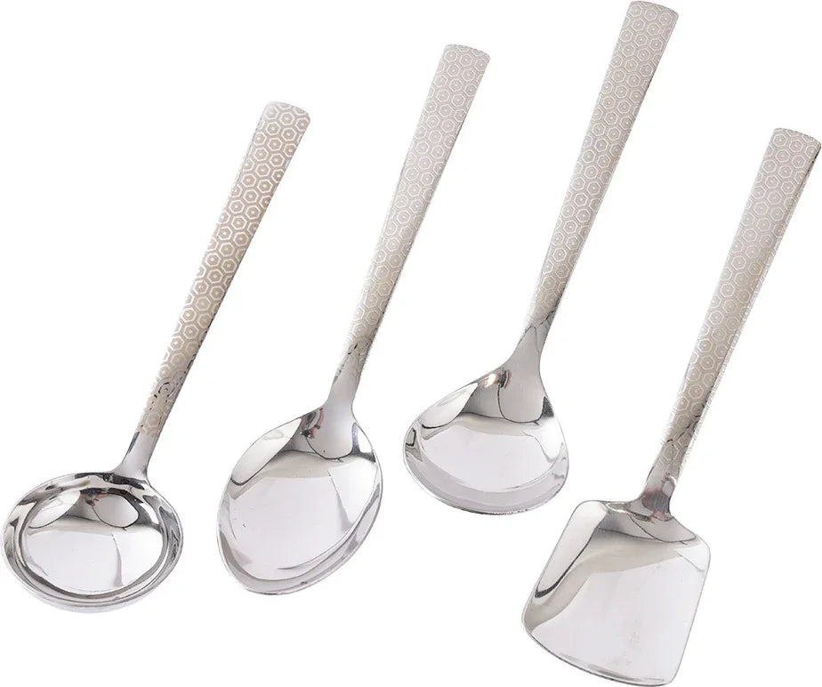 FNS Elite Stainless steel Serving Spoon Set of 4 in Silver Colour - HomeTown
