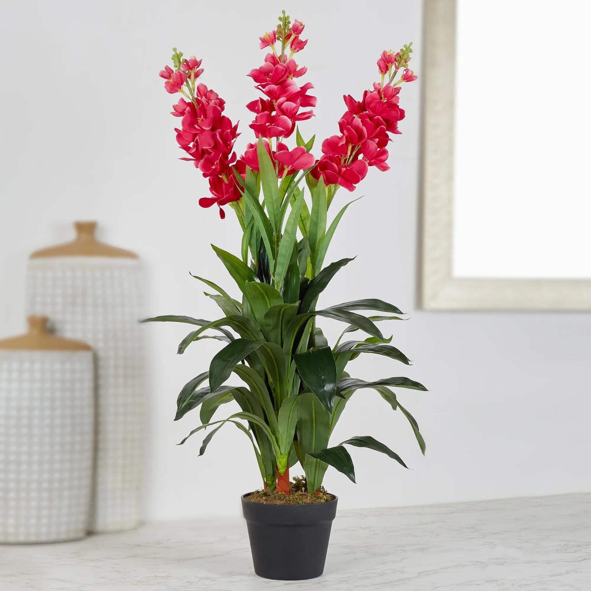 Ilana Artificial Cordate Potted Plant 90Cm in Pink Colour - HomeTown
