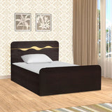 Swirl Single Bed with Box Storage in Wenge Colour