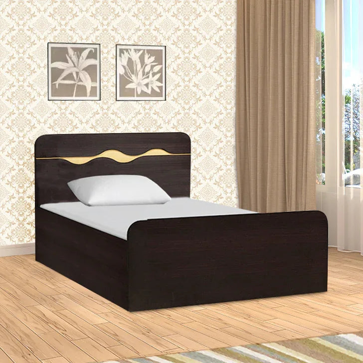 Swirl Single Bed with Box storage in Wenge Colour - HomeTown