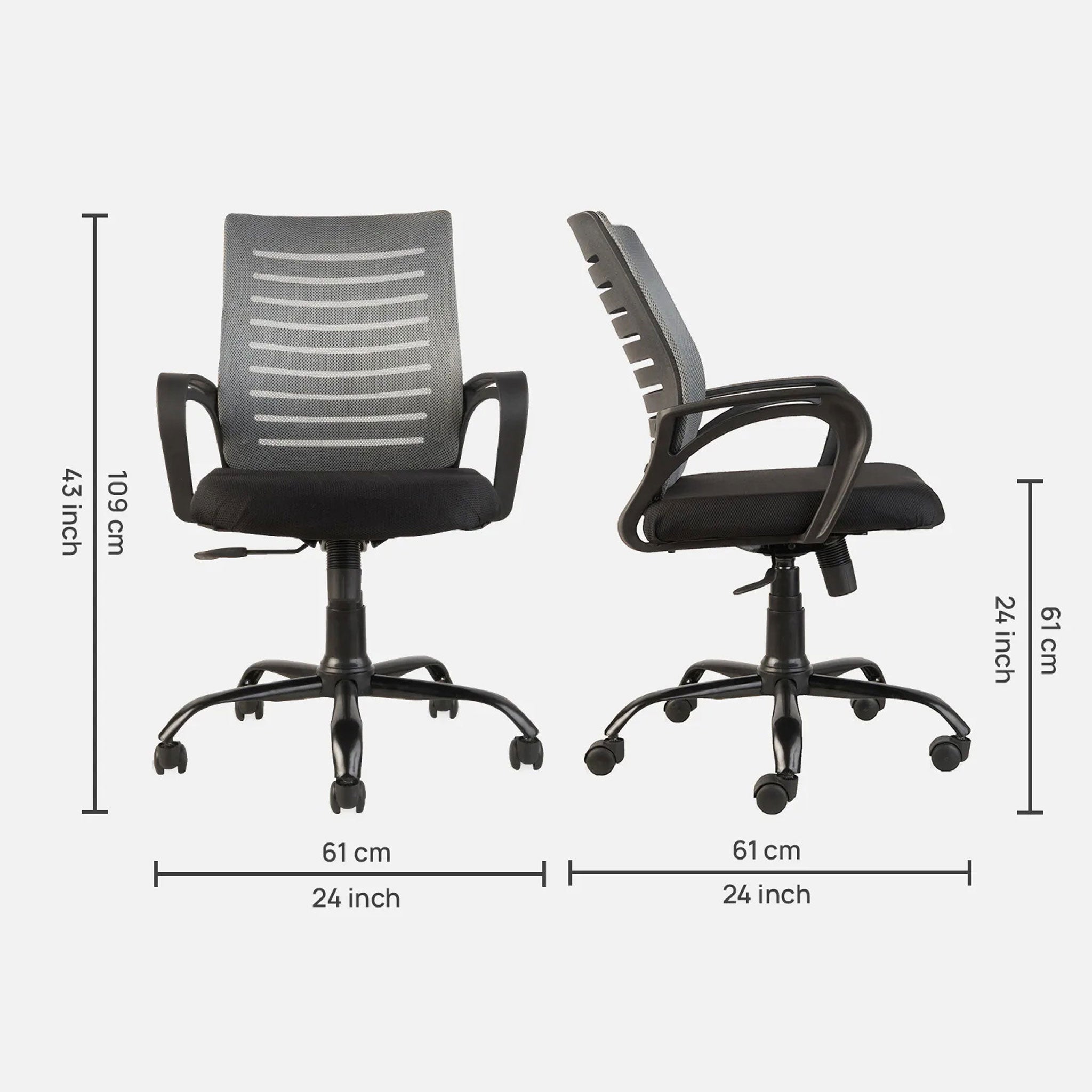 Flexseat Office Chair Grey & Black