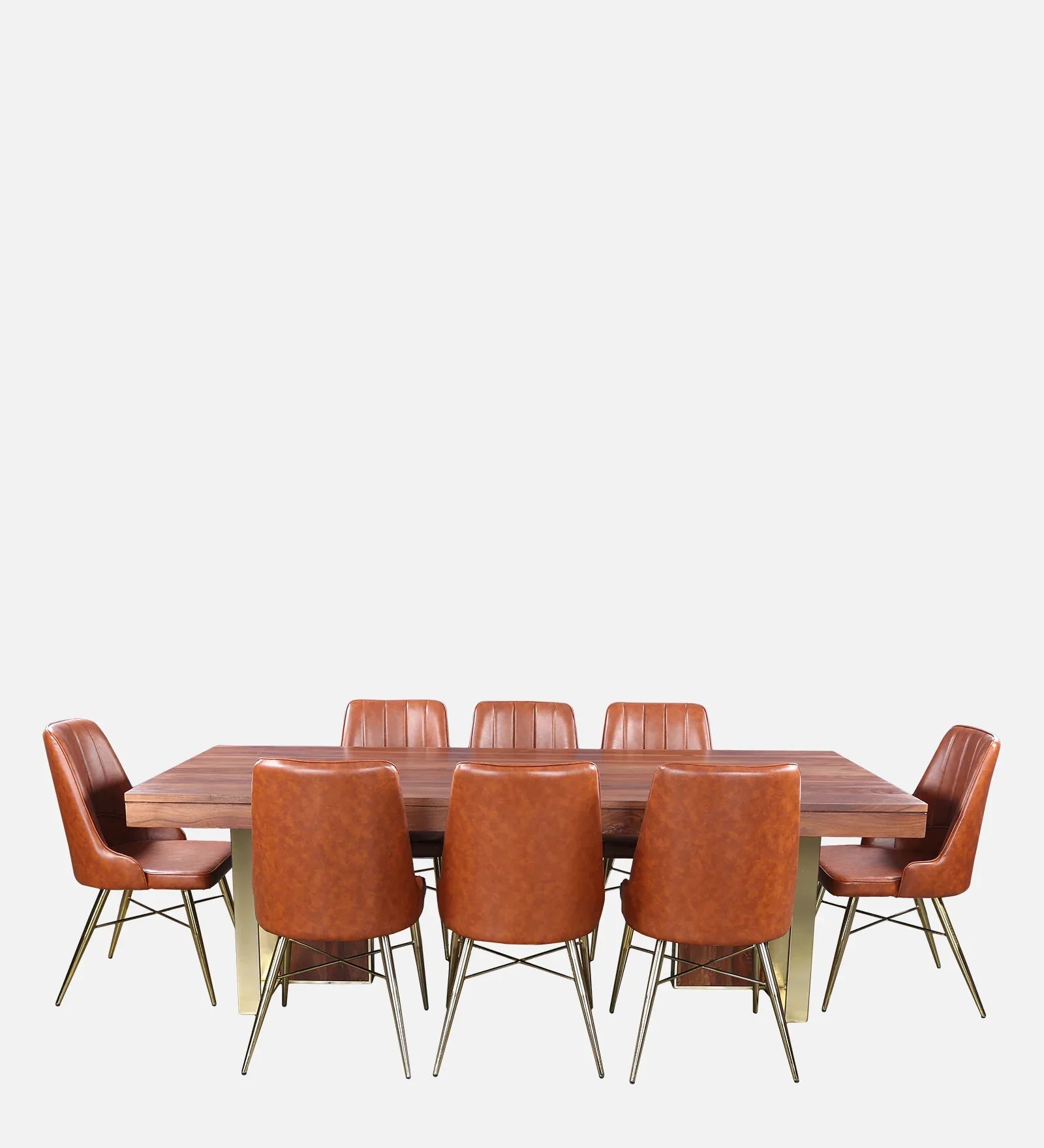 Marvis Acacia Wood Eight Seater Dining Set in Walnut Colour - HomeTown