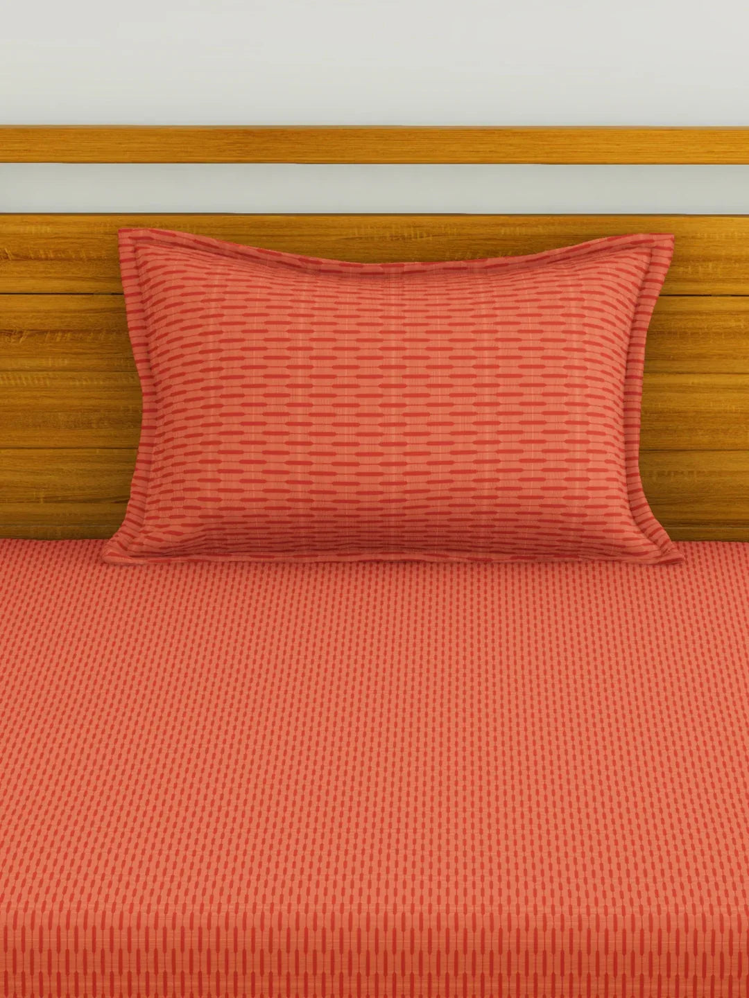 Espeda Cotton Single Bedsheet 152X229 CM in Rust Colour - HomeTown