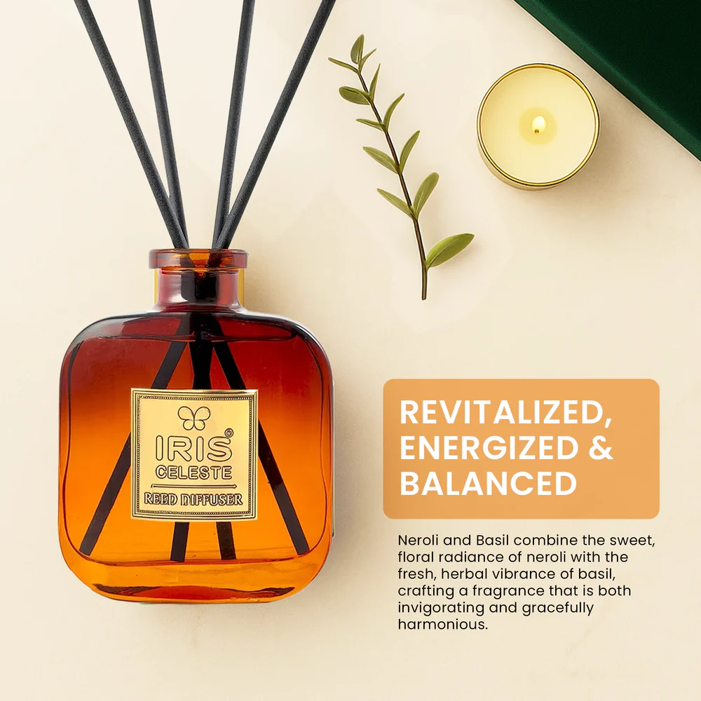 Iris Celeste Reed Diffuser Set in Navy Blue - Best Essential Oil Diffuser
