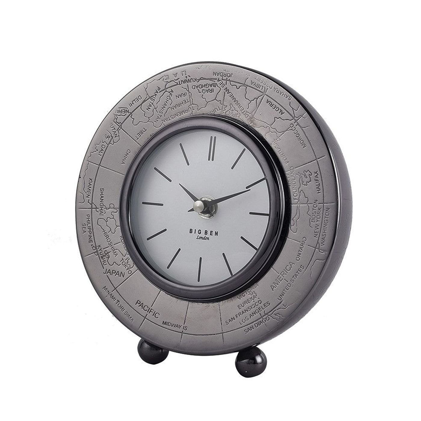World Clock In Black Finish