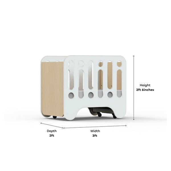 Cocoon Mobile Baby Crib for Newborns & Toddlers with Adjustable Height dimensions