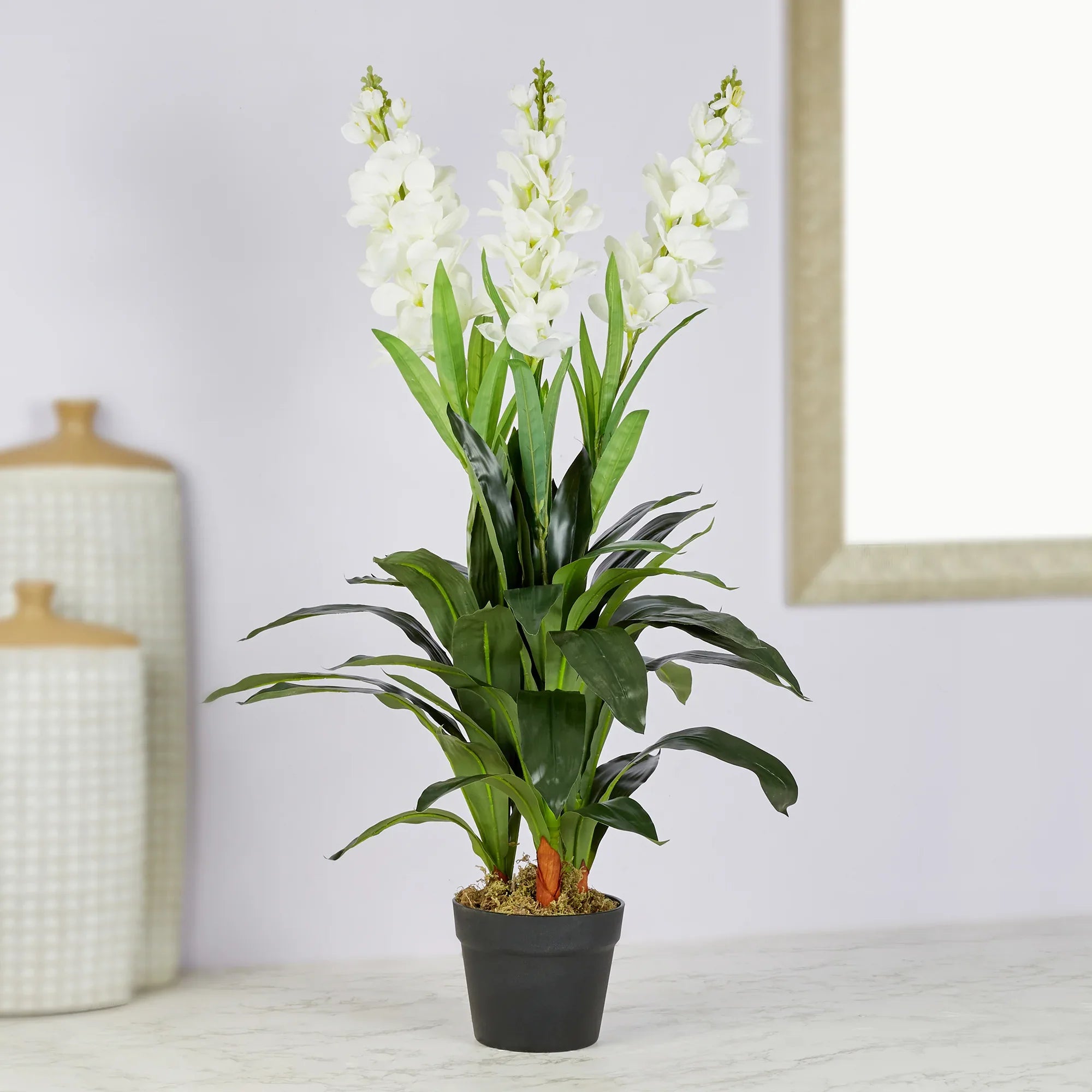Ilana Artificial Cordate Potted Plant 90Cm in White Colour - HomeTown