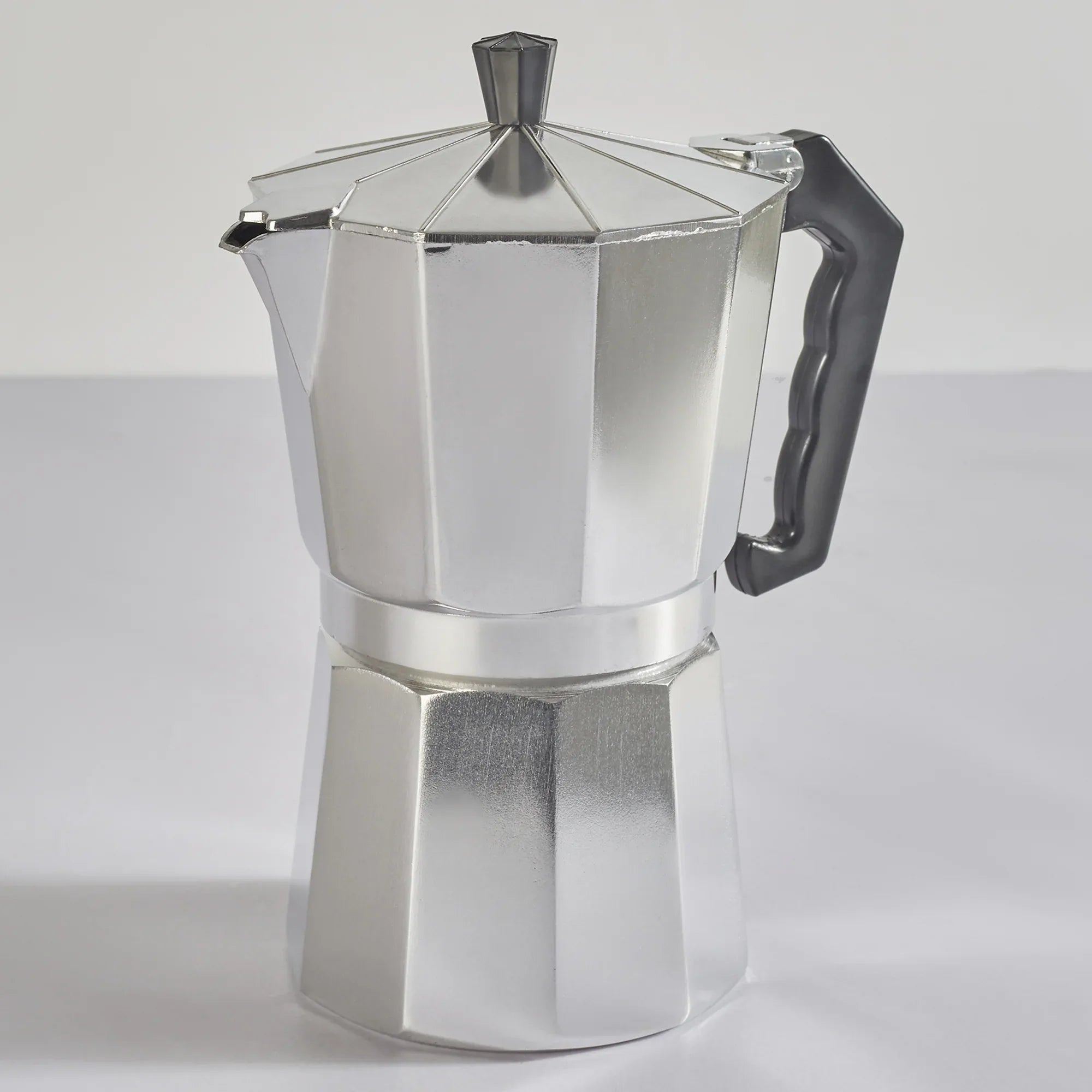 Brew Aluminium Moka Pot Coffee Maker 450 ml in Silver Colour - HomeTown