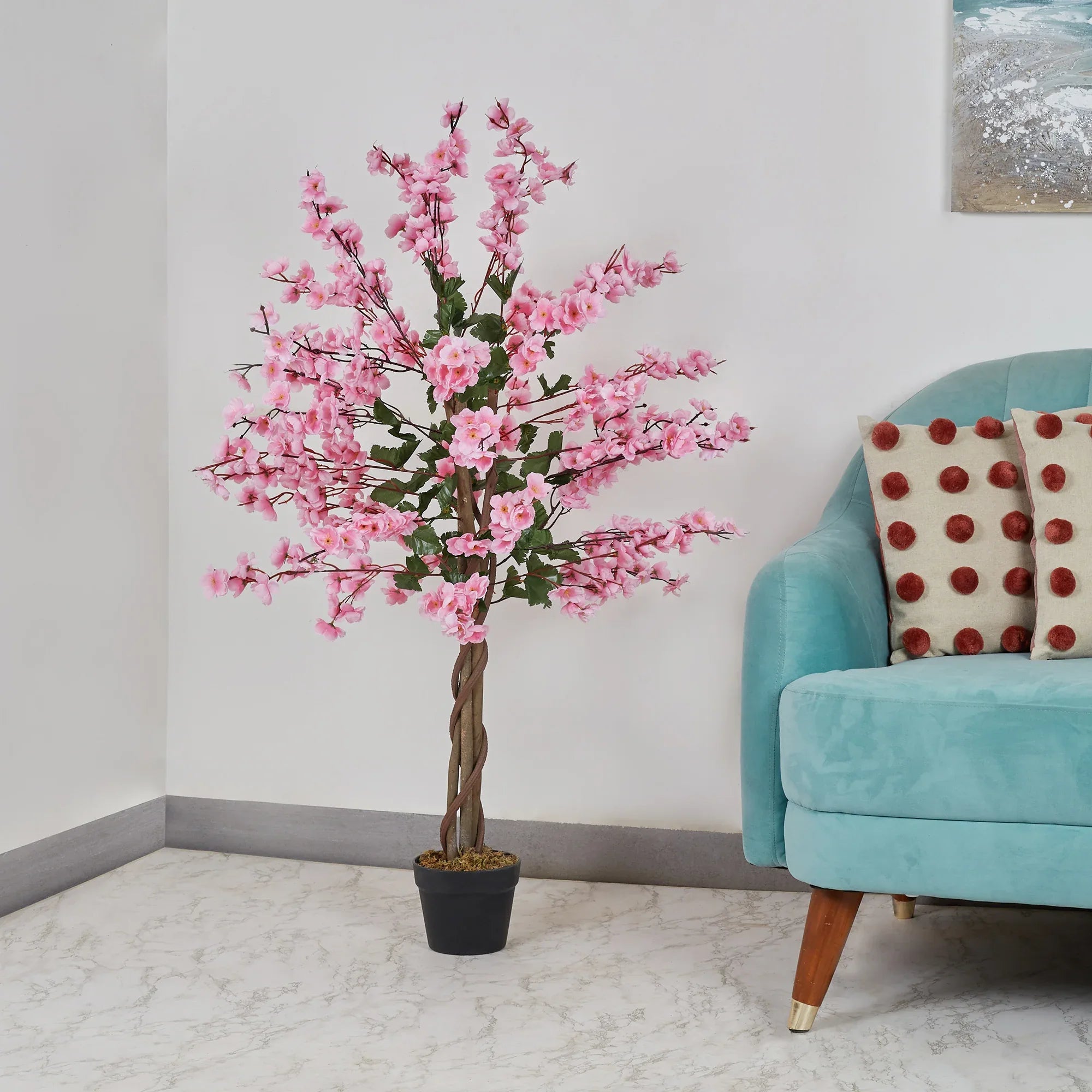 Ilana Artificial Cheery Blossom Potted Tree 120Cm in Pink Colour - HomeTown