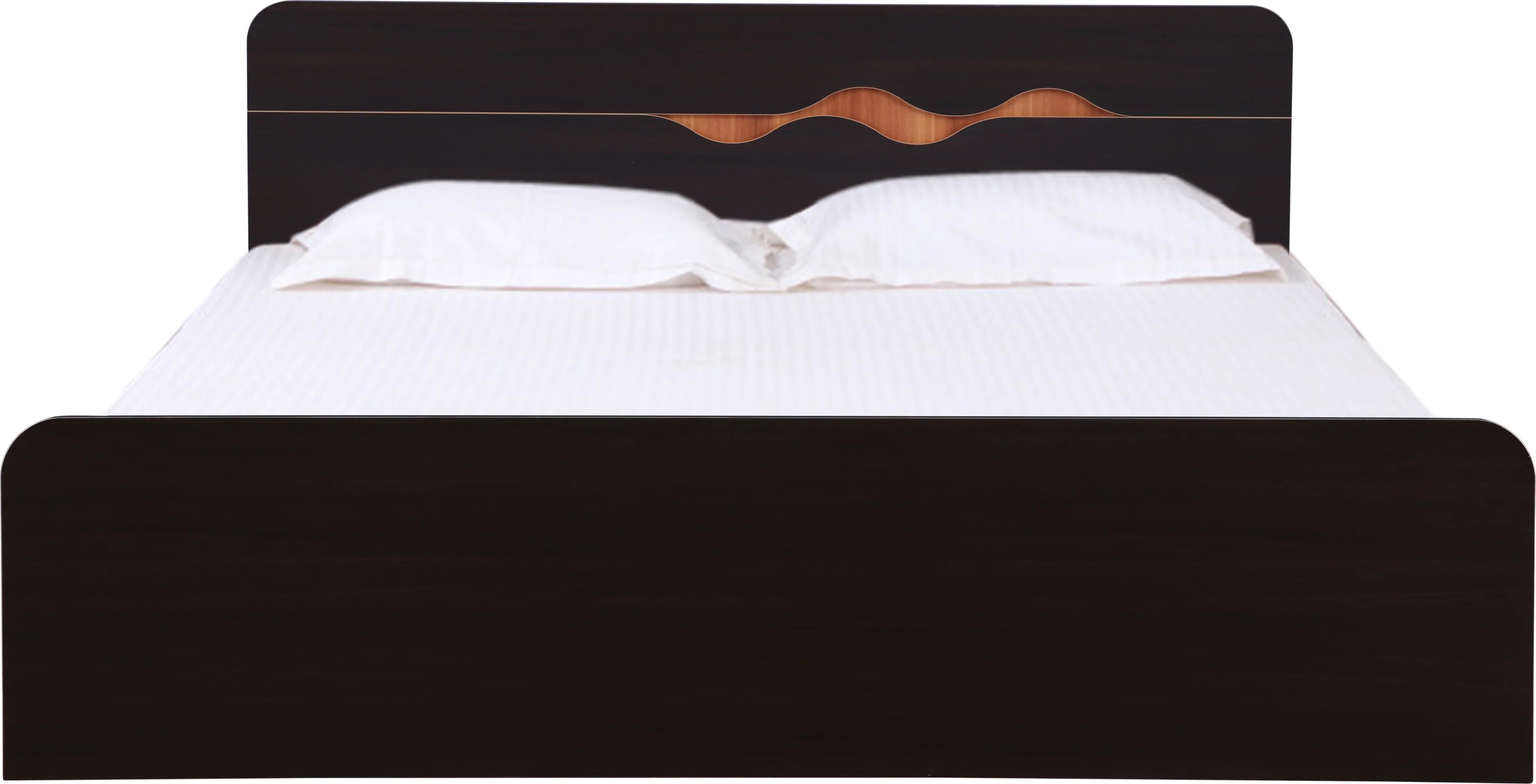 Swirl King Bed without storage in Dark Oak Colour - HomeTown