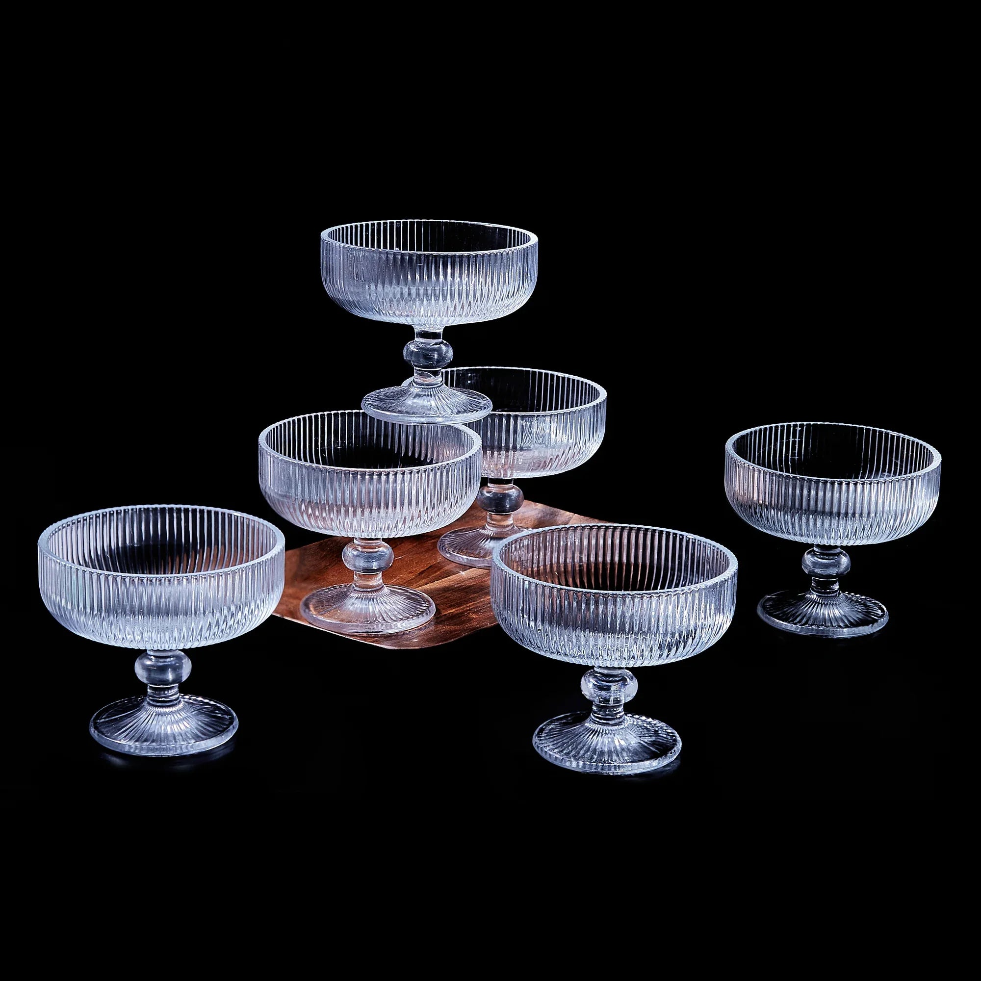 Sapphire Dessert/Ice Cream/Pudding Bowl Set of 6 in Transparent Colour - HomeTown