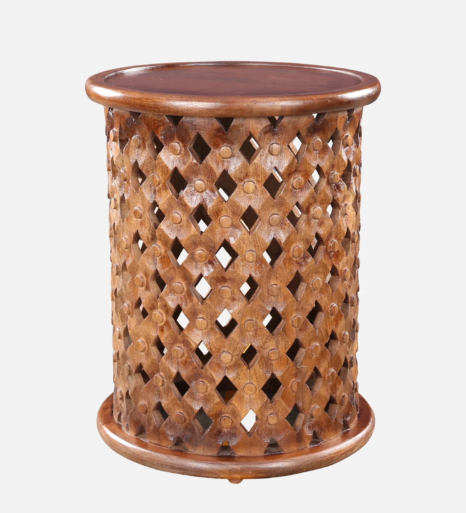 Sirohi Solidwood Side Table in Walnut Colour - HomeTown