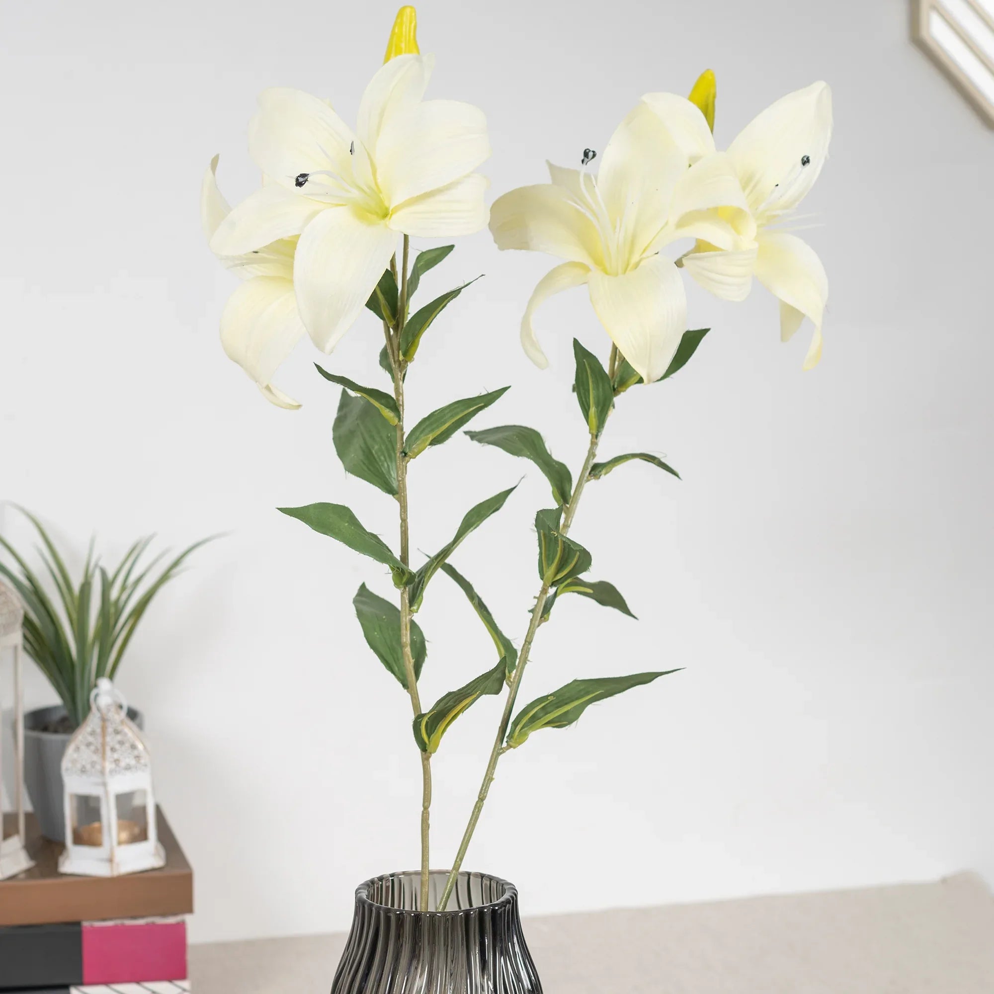 Elora White Lily Faux Flower 73 Cm in White Colour - HomeTown