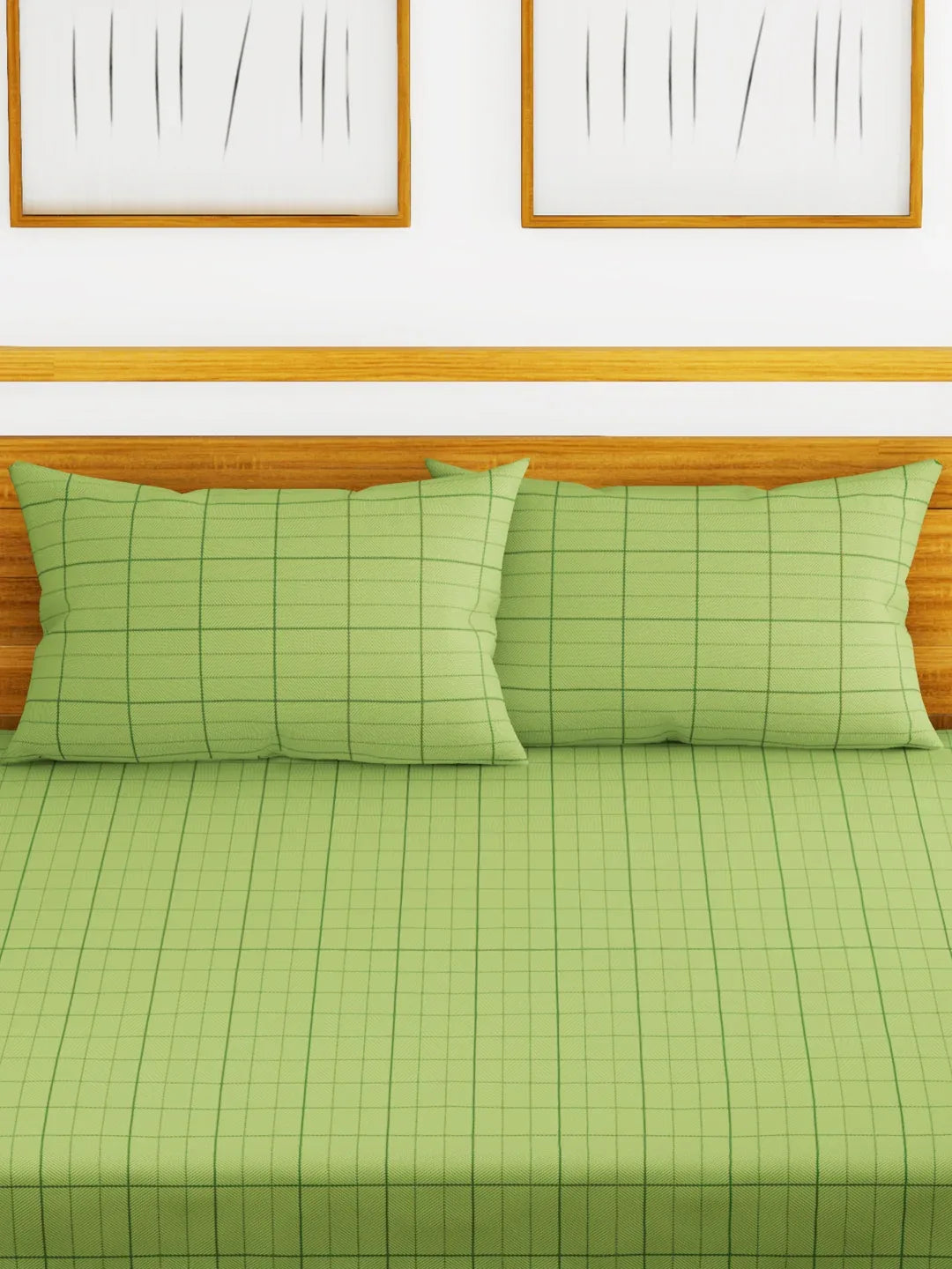 Mt Fit Cotton King Fitted Bedsheet 274X274 CM in Olive Colour - HomeTown