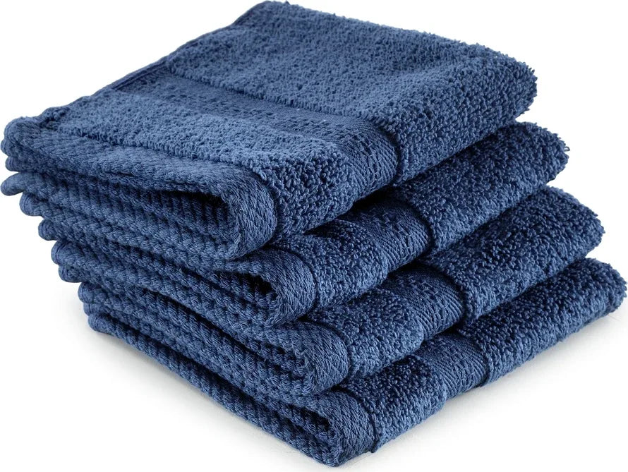 Paradiso Cotton Set Of 4 Face Towel 30X30 Cm 500 Gsm in Navy Colour - HomeTown