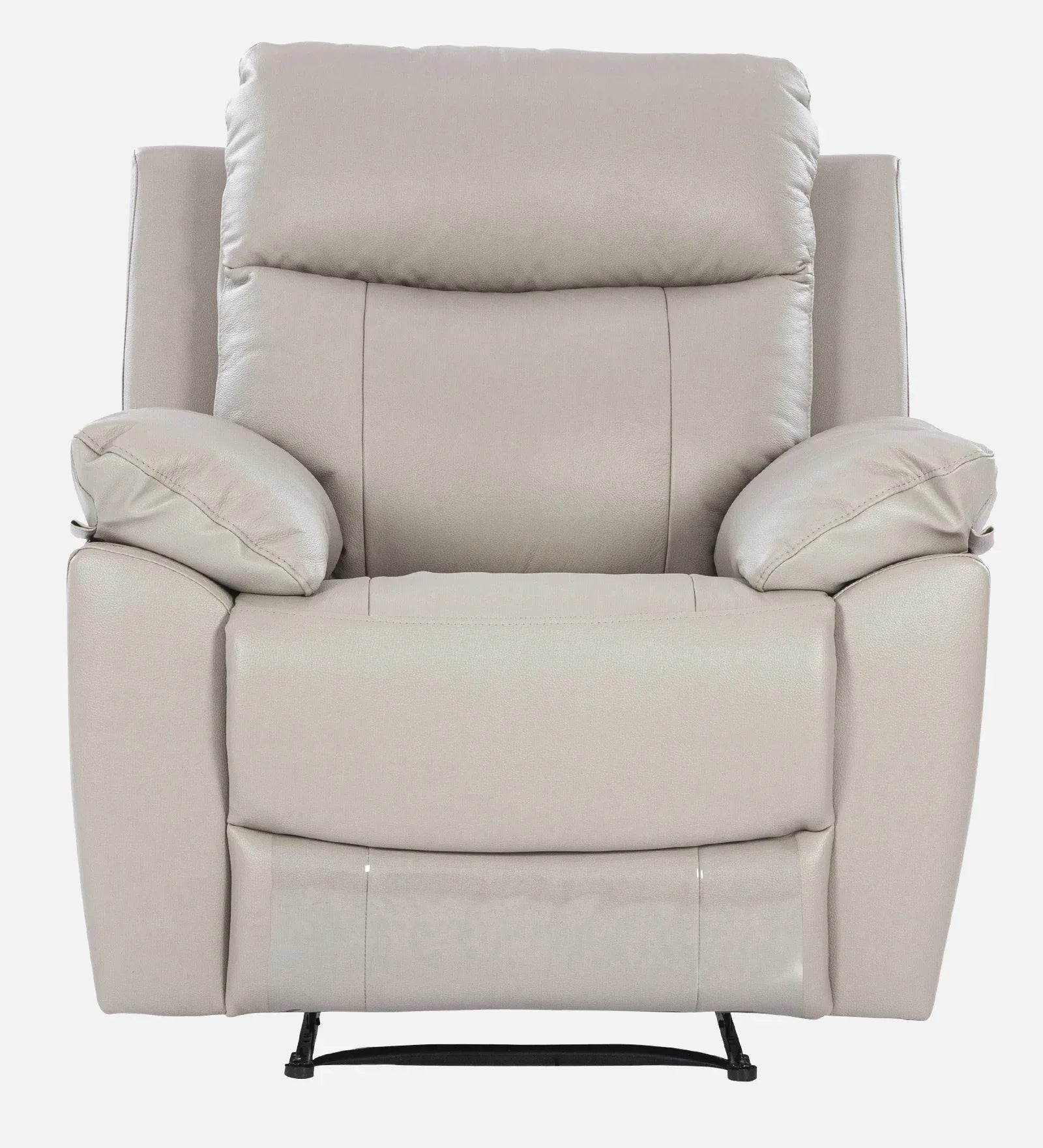 Quantum Half Leather Single Seater Recliner in Light Grey Colour - HomeTown