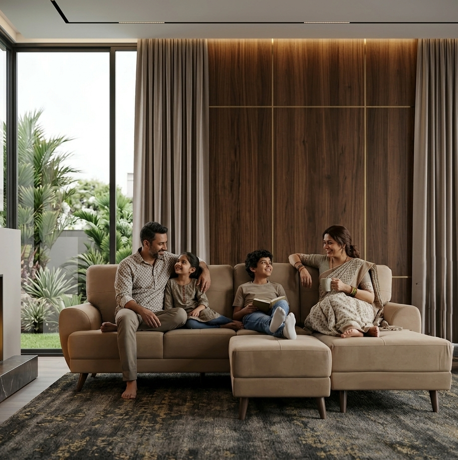 RIGA LYRA FAB LOUNGER LARGE BROWN LH