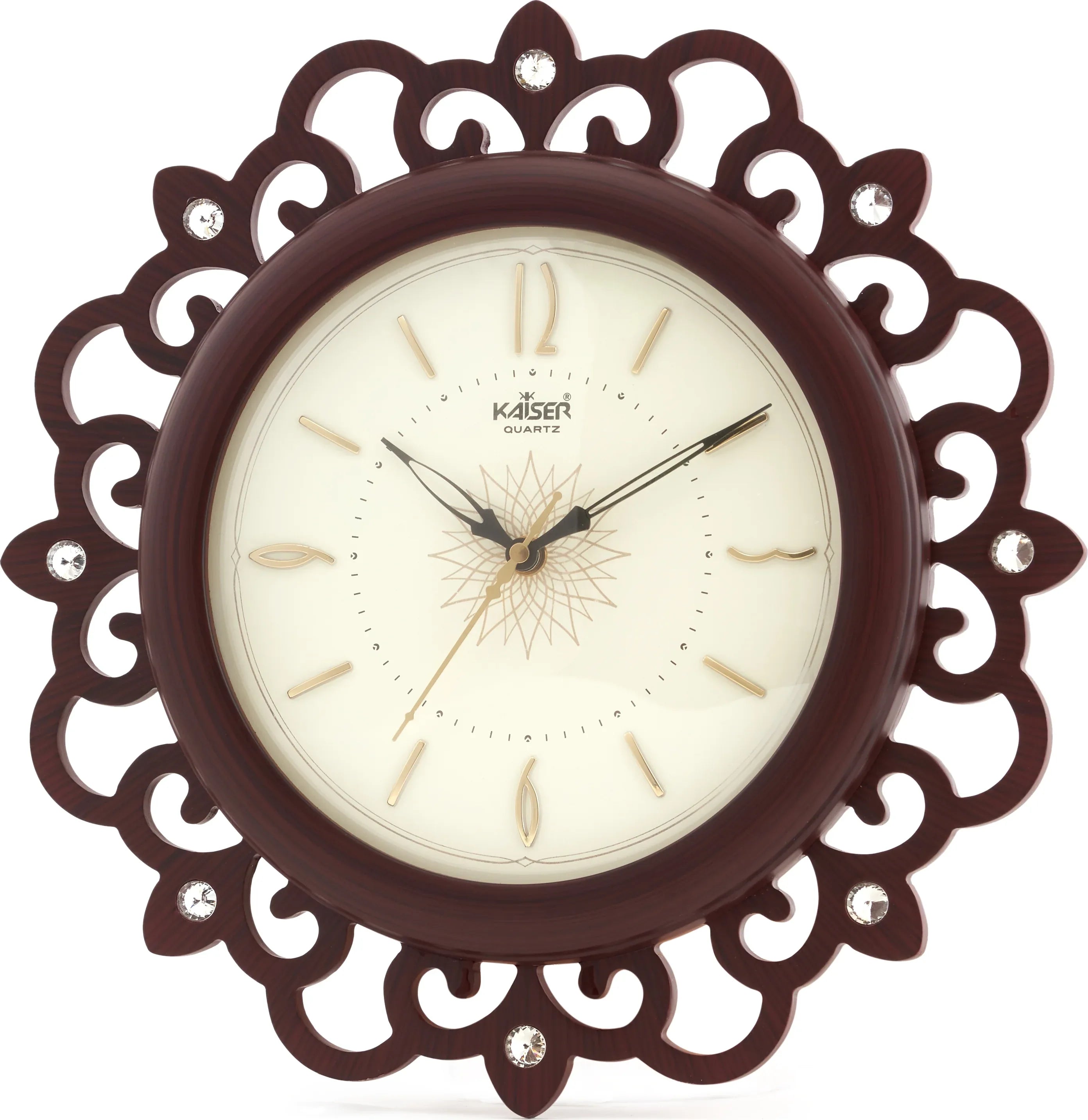 Wooden Wall Clock in Ivory Rose Wood Colour by Kaiser - HomeTown