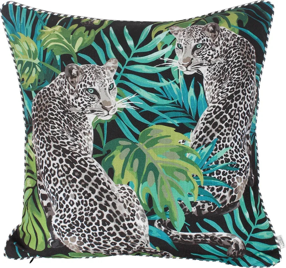 Tropical Safari Digital Cushion Cover 16X16 CM in Green Colour by Living Essence - HomeTown