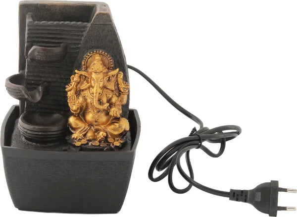 Impression Polyresin Ganesha 3 Drop Fountain in Gold Colour dimensions