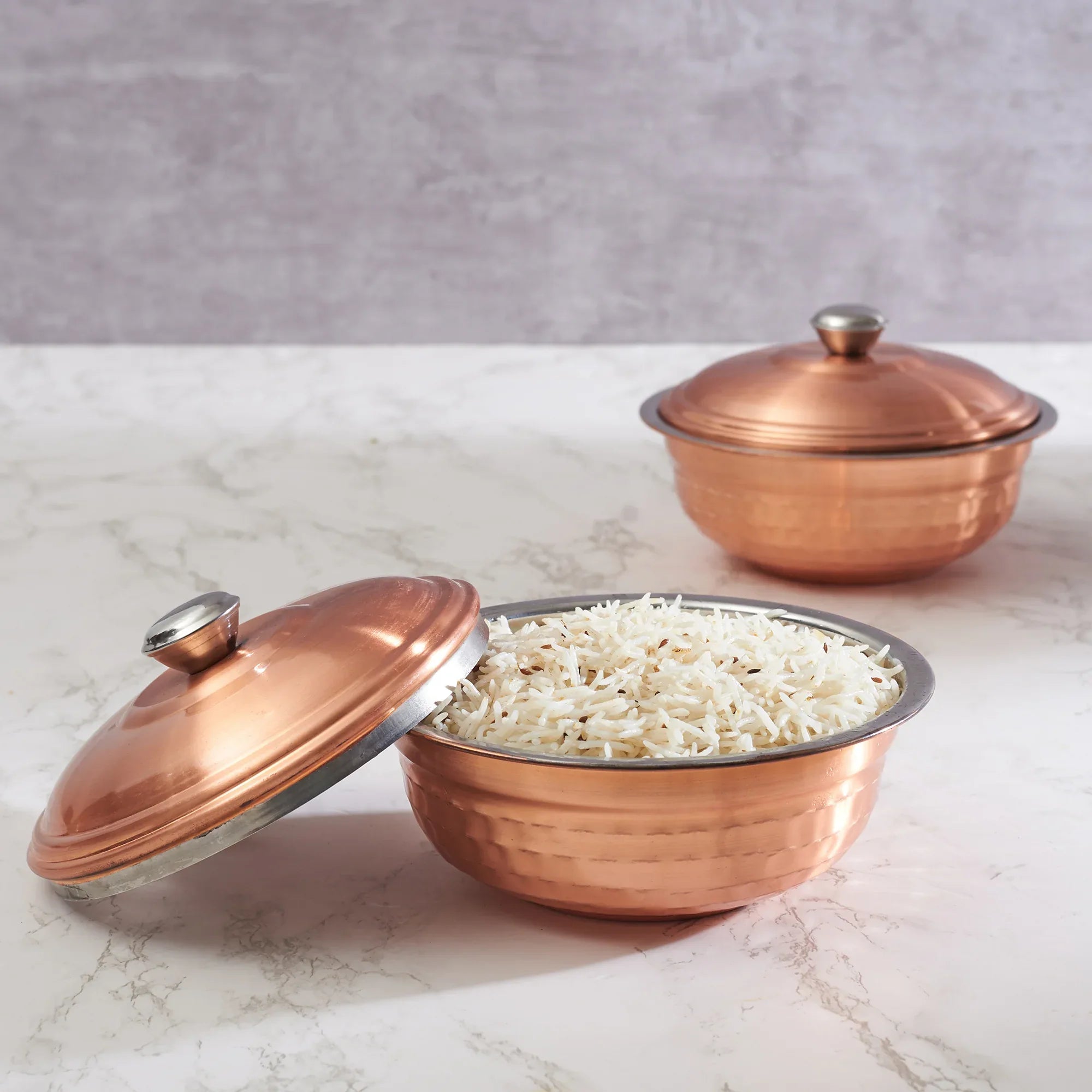 Sapphire Steel with Copper Finish Serving Bowl Set of 2 in Copper Colour - HomeTown