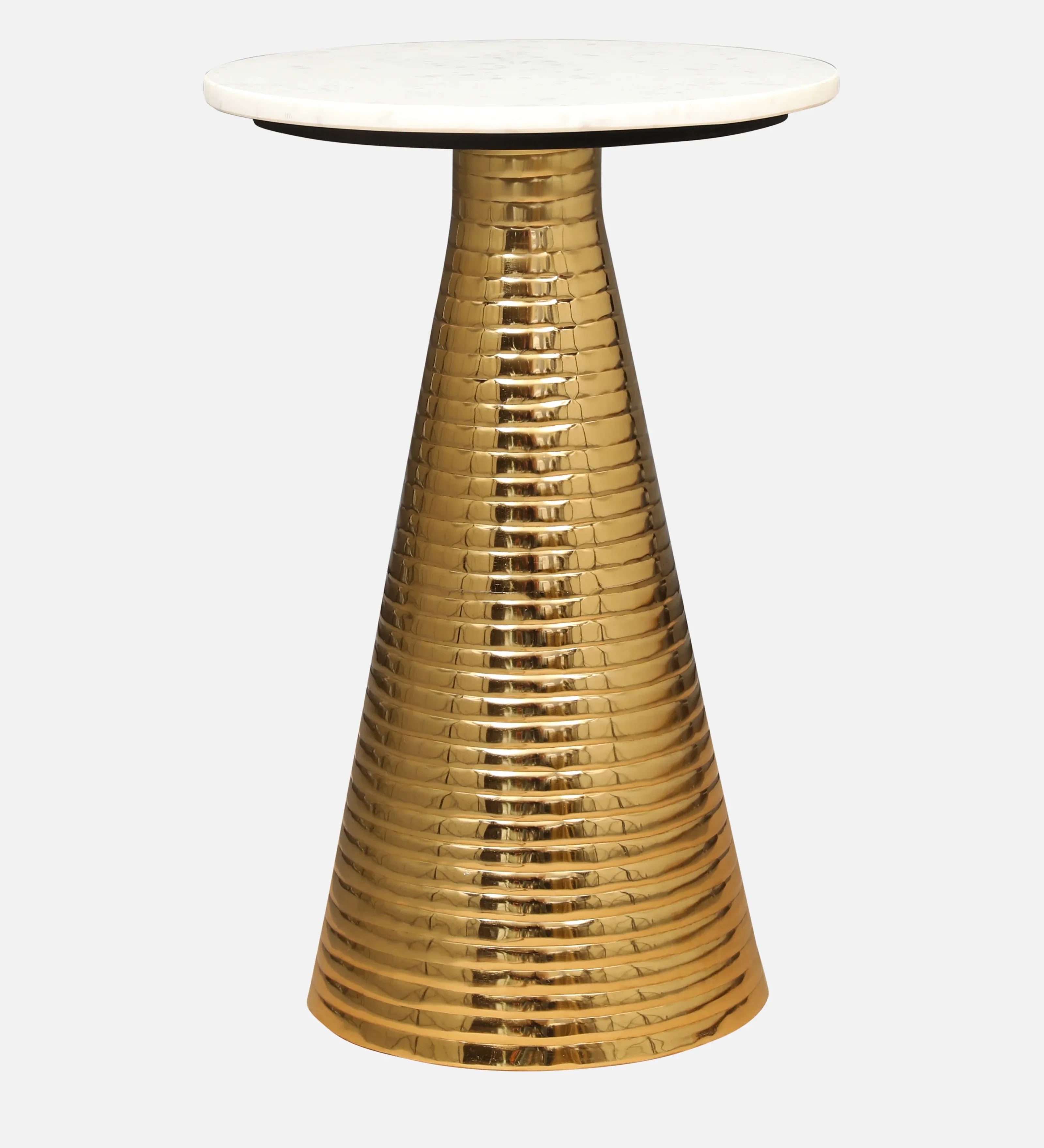 Athens Metal Side Table in Gold & White Colour - HomeTown