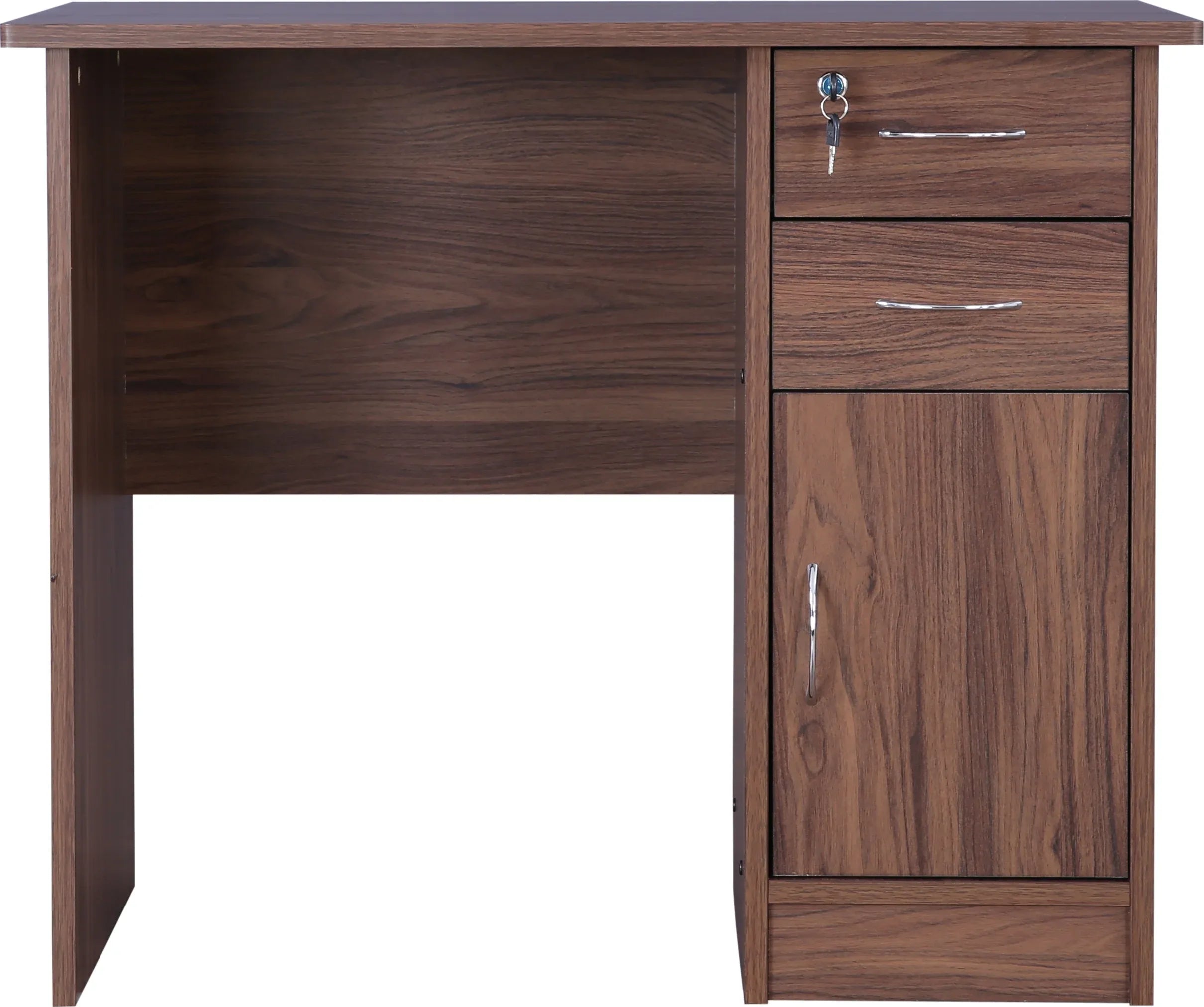 Simply Study Table with Three Drawer in Dark Walnut Colour - HomeTown