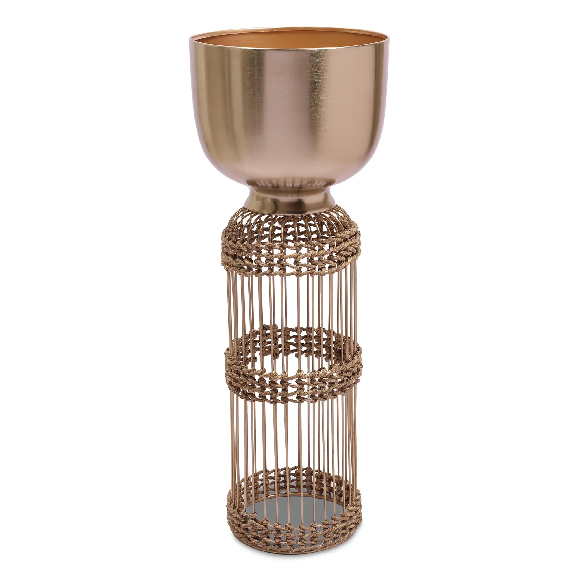 Cosmos Metal Planter 61 cm in Gold Colour - HomeTown