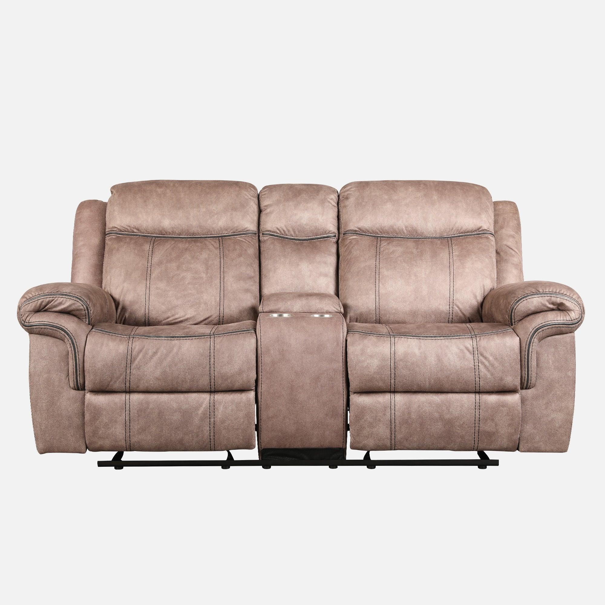 Enfield Fabric Rocker Recliner Sofa in Brown Colour