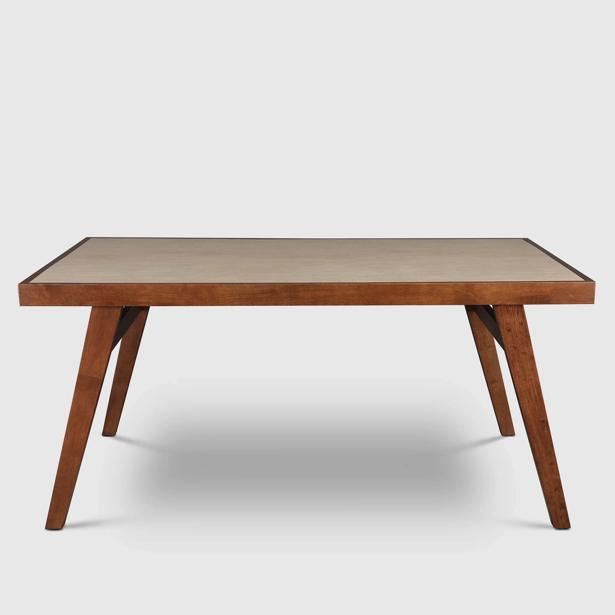 Jensen Marble Finish Six Seater Dining Table in Walnut Colour - HomeTown