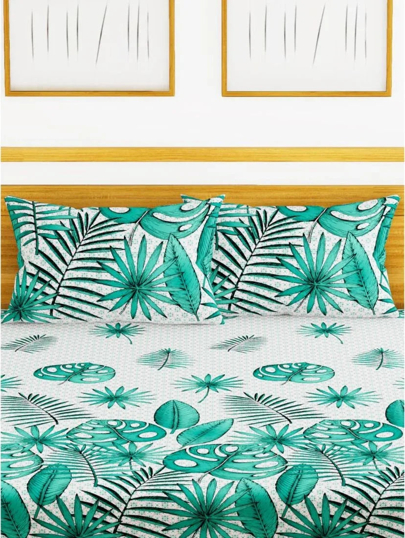 Callista Cotton King Bed Sheet 274X274 Cm in Shagreen Colour - HomeTown